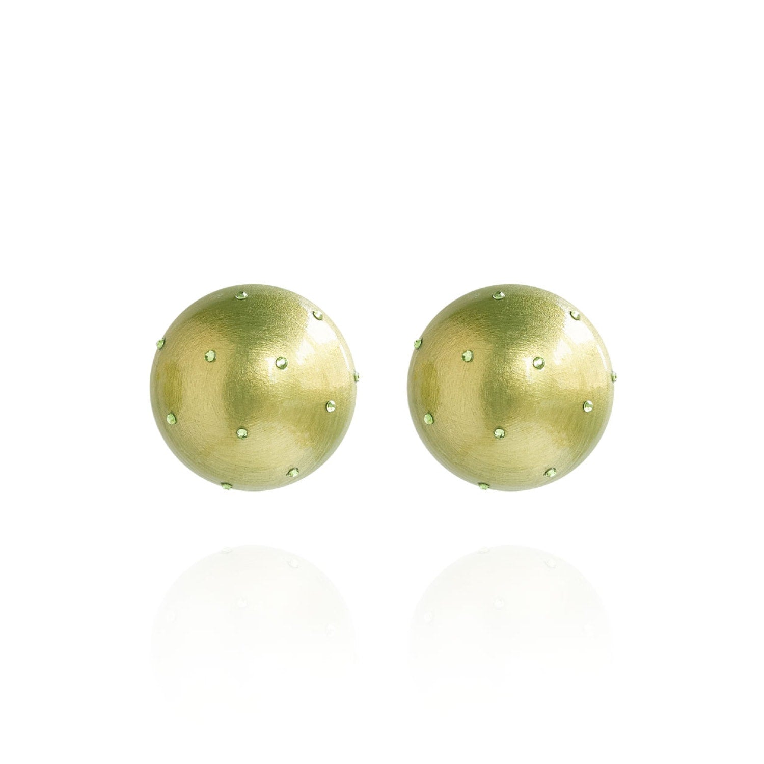 Gaia Midi Crystal Earrings In Lime Twist