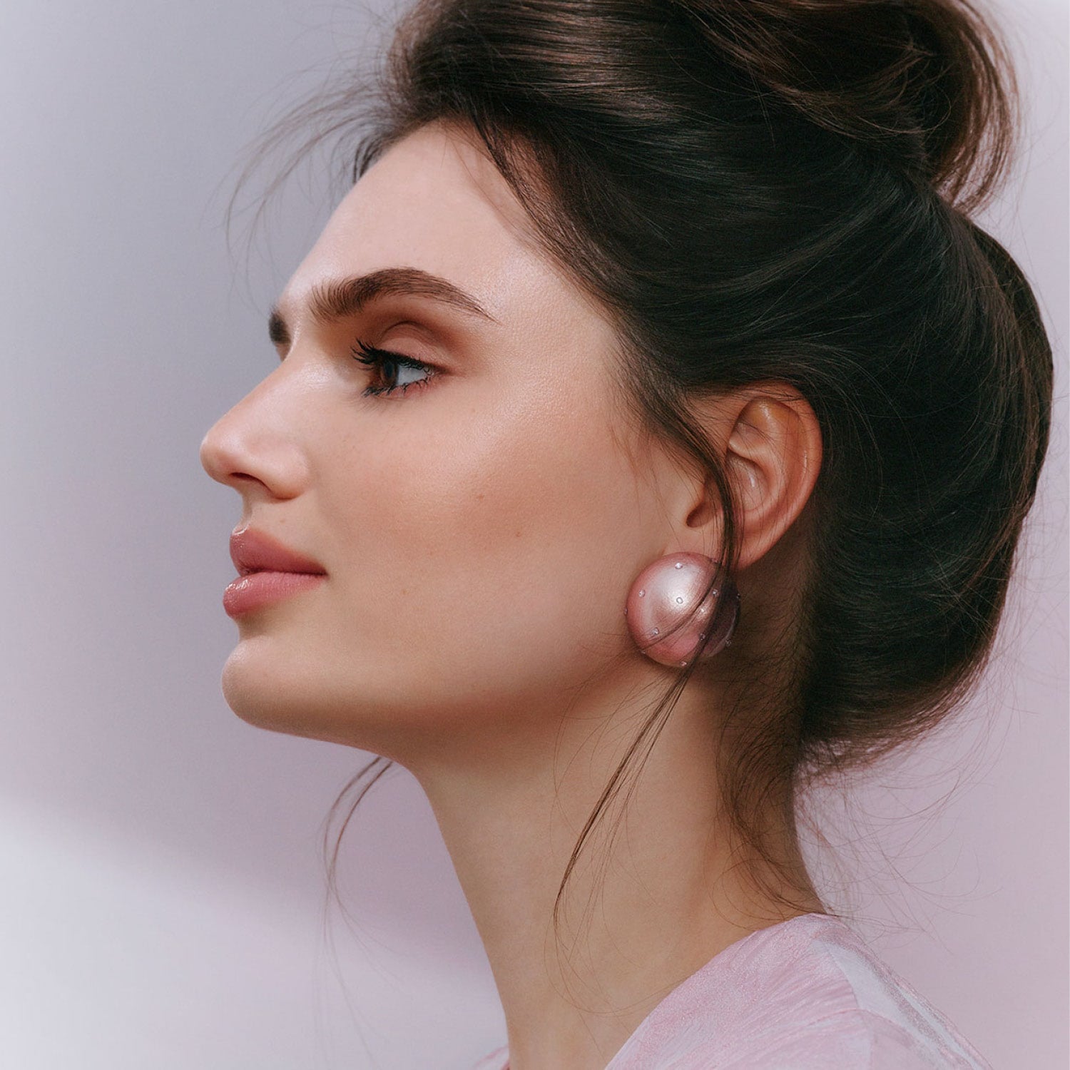 Gaia Midi Crystal Earrings In Noble Blush