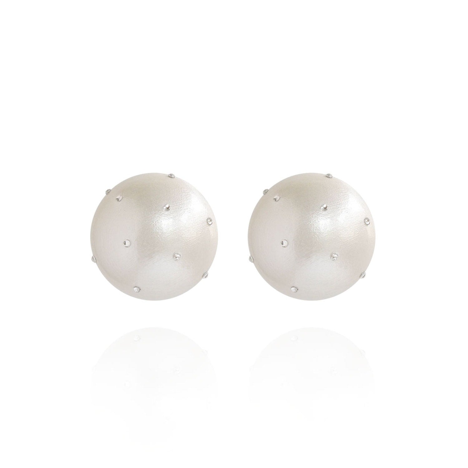 Gaia Midi Crystal Earrings In White Heron