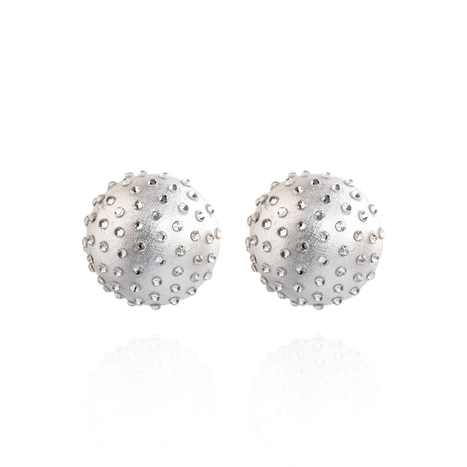 Gaia Midi Jet Earrings In Silver Luxe
