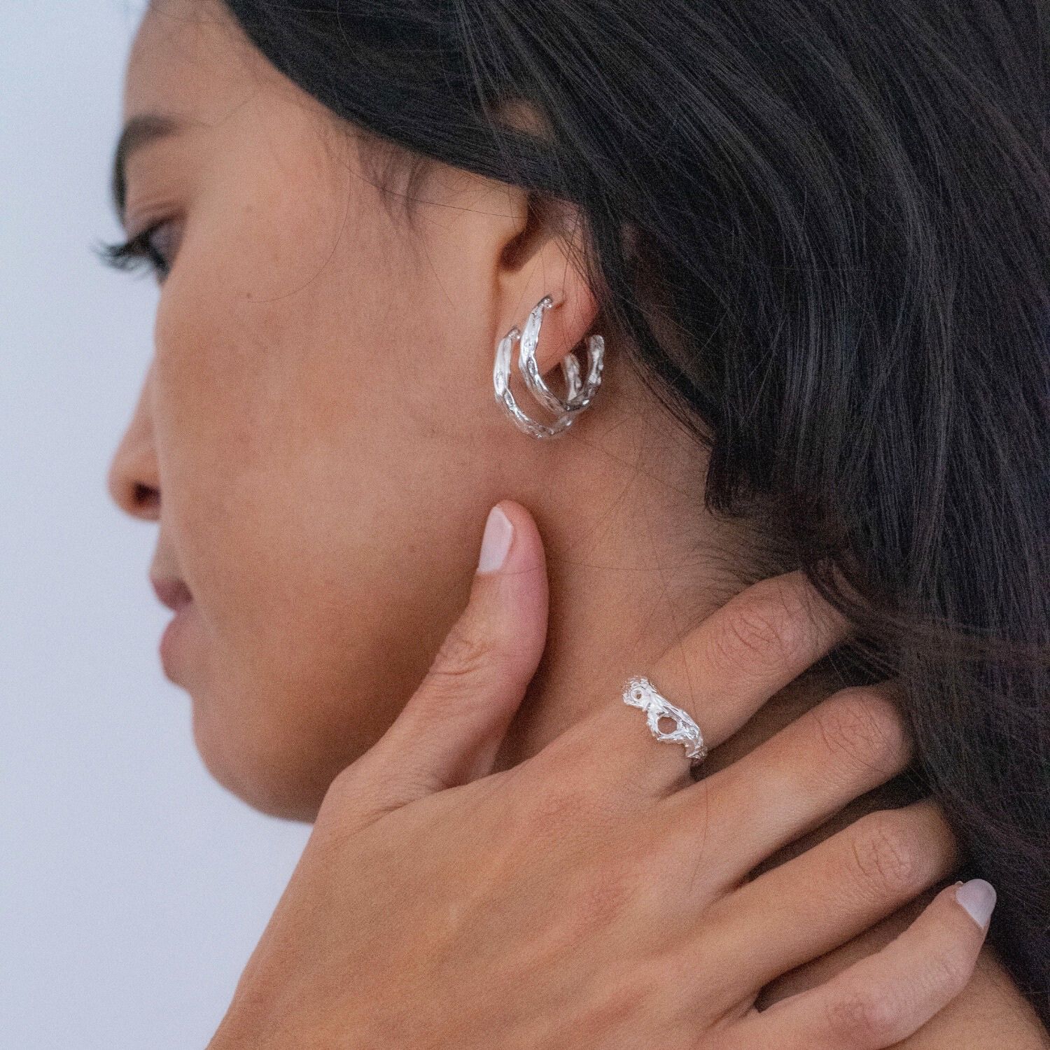 Galatea Silver Hoop Earrings