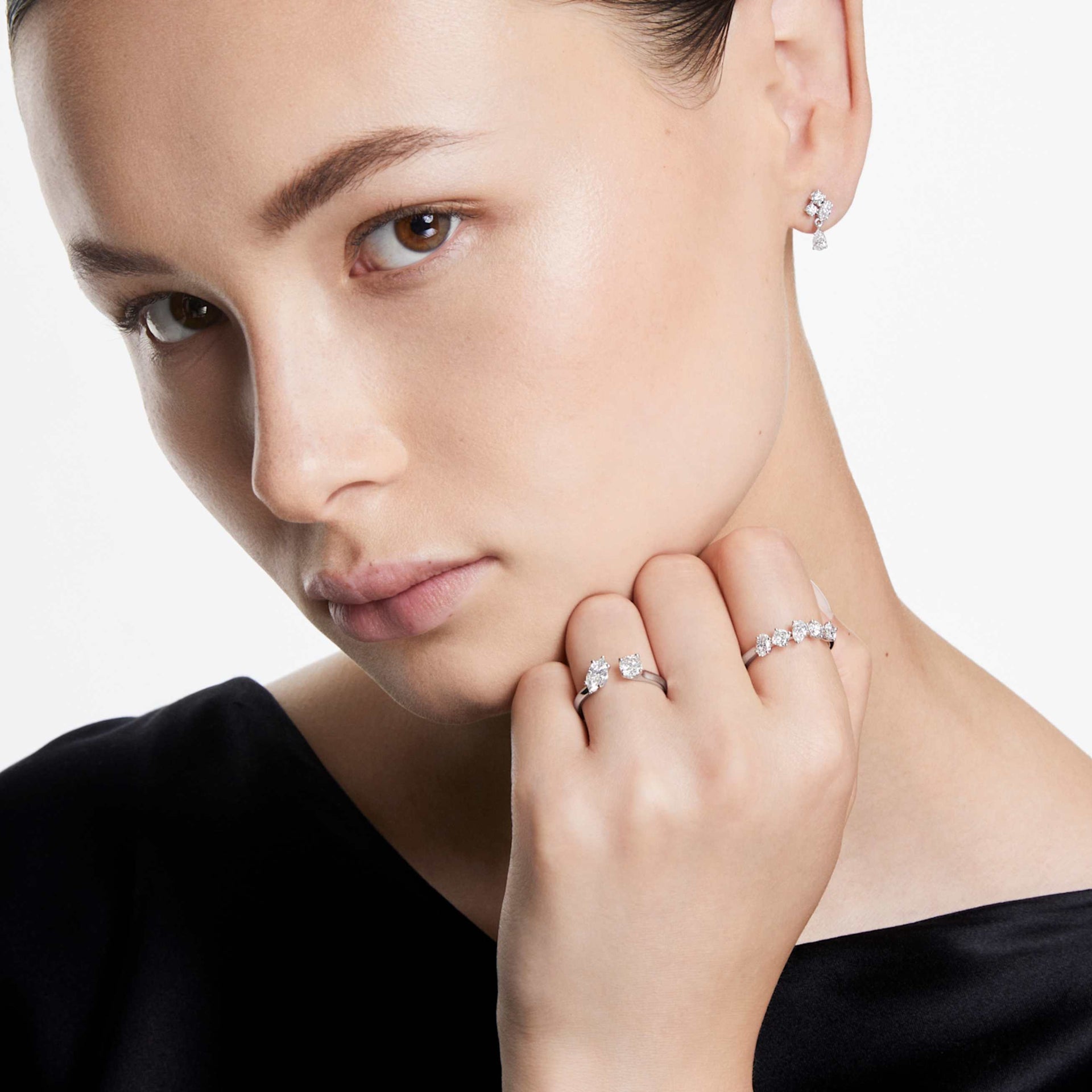 GALAXY RING LAB GROWN DIAMONDS 1 CT TW MIXED SHAPES 14K WHITE GOLD