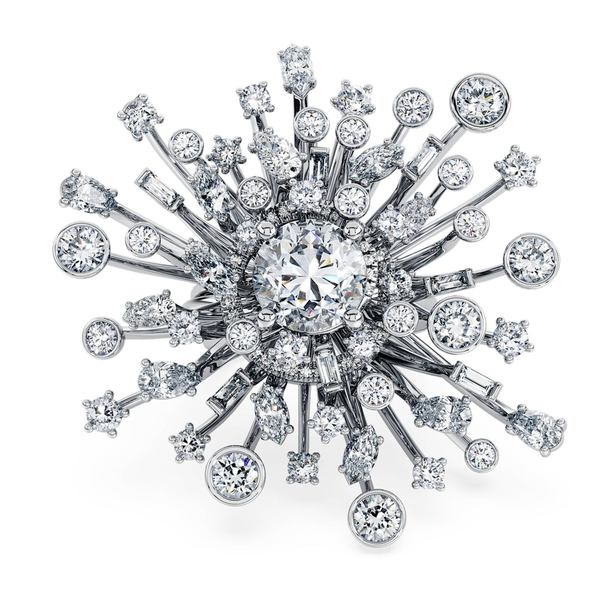 GALAXY RING LAB GROWN DIAMONDS 9 5 CT TW MIXED SHAPES 18K WHITE GOLD