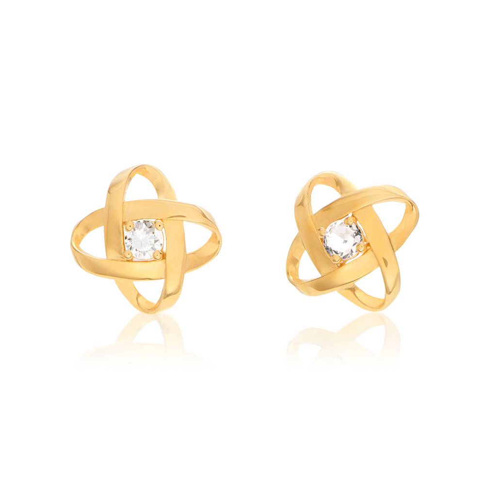 Galaxy Stud Earrings with Cubic Zirconia in 18K Gold Plating