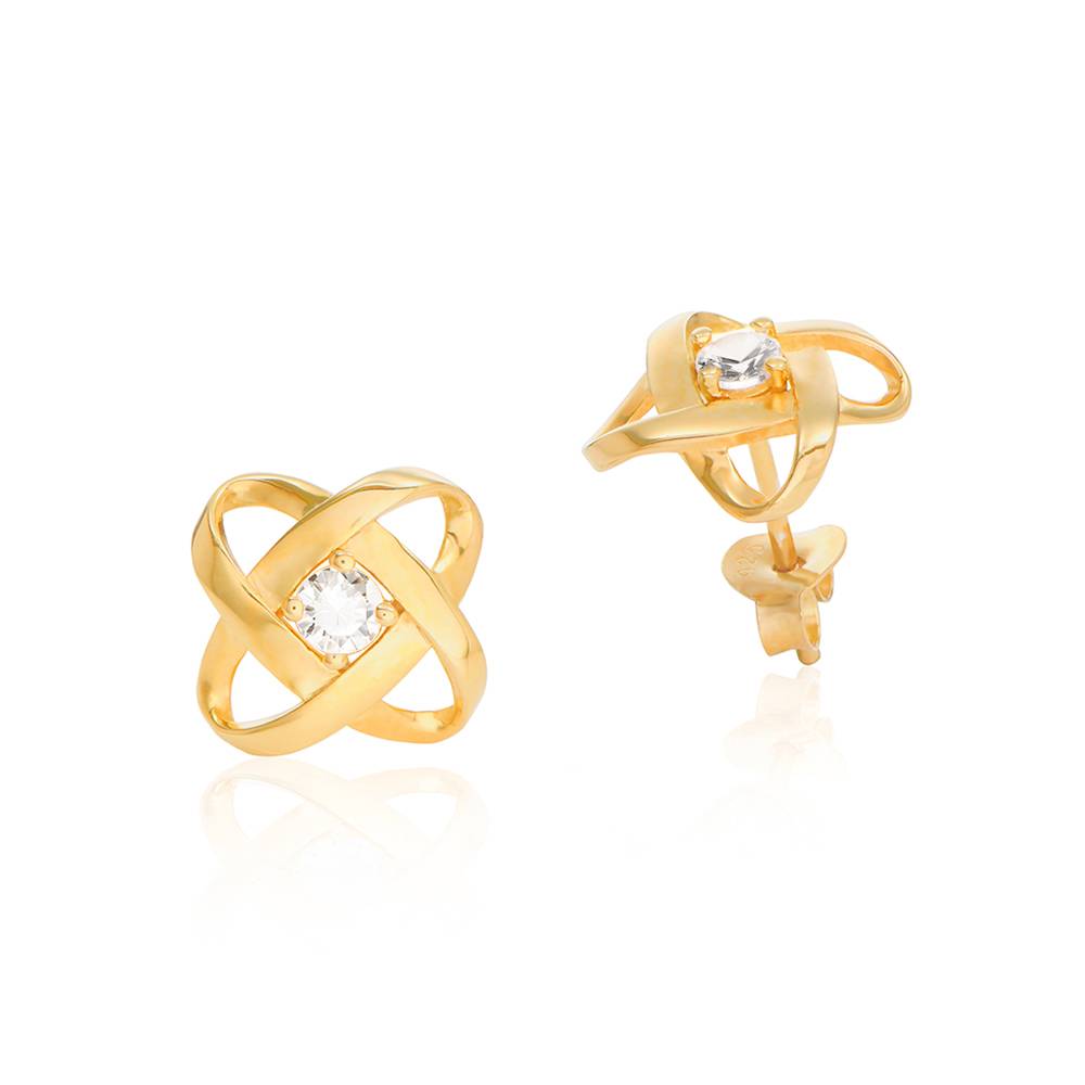 Galaxy Stud Earrings with Cubic Zirconia in 18K Gold Vermeil