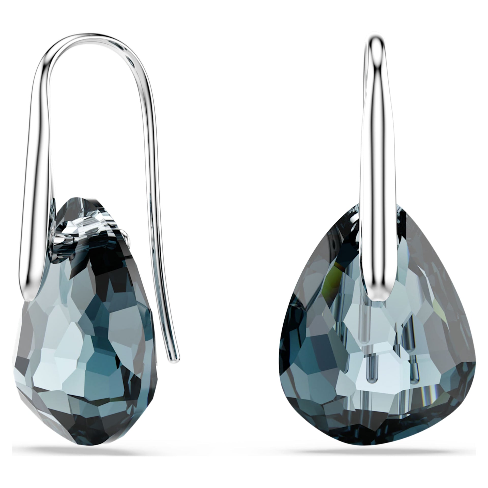 GALET DROP EARRINGS BLUE RHODIUM PLATED