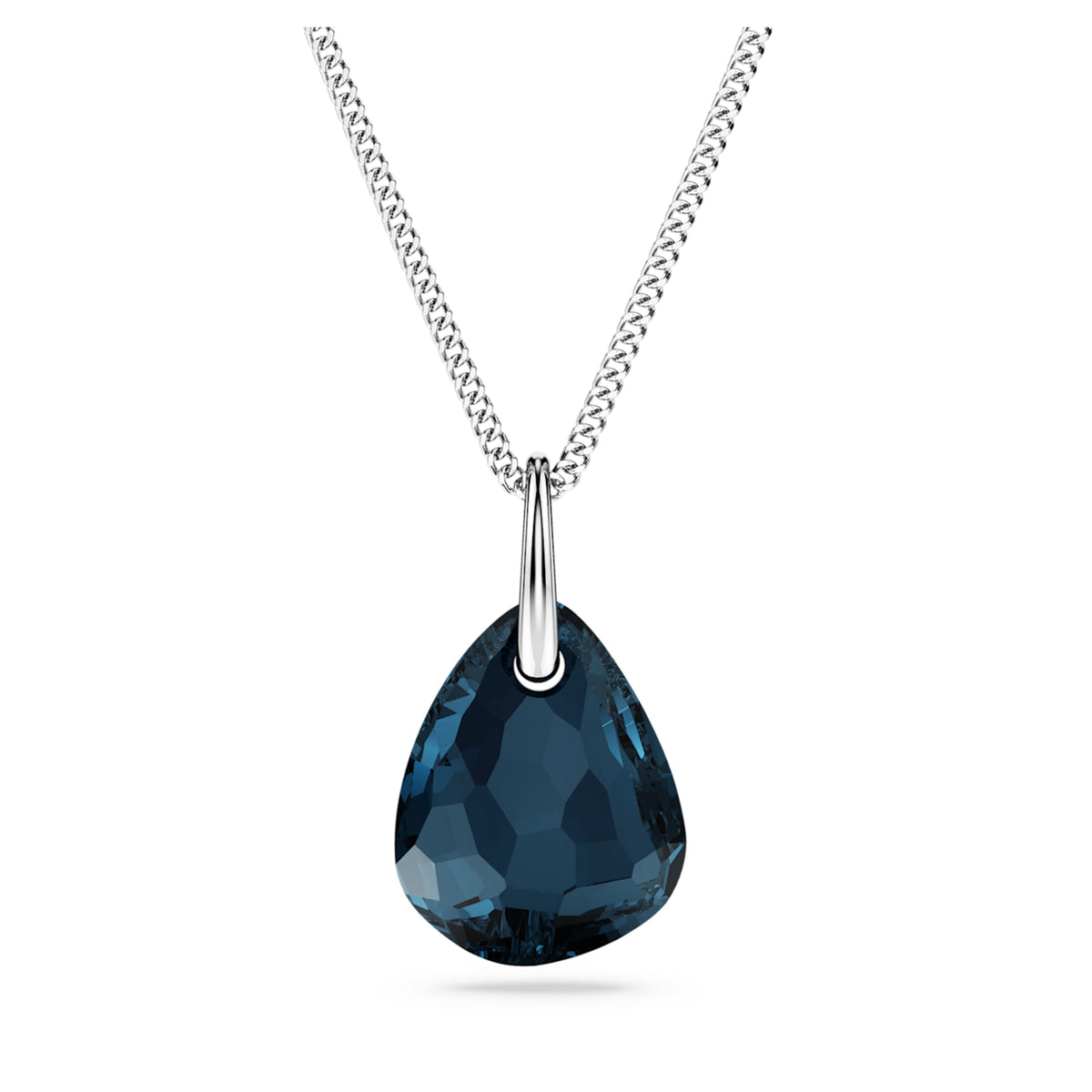 GALET PENDANT BLUE RHODIUM PLATED