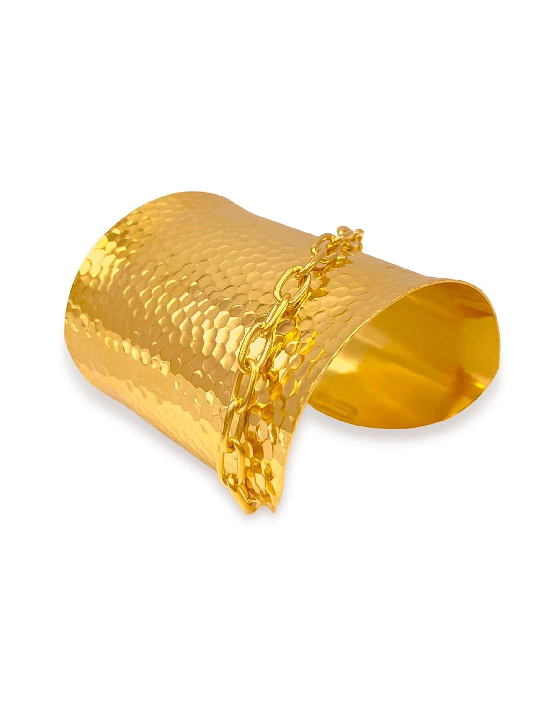 Gold Galilea Textured Cuff Bracelet