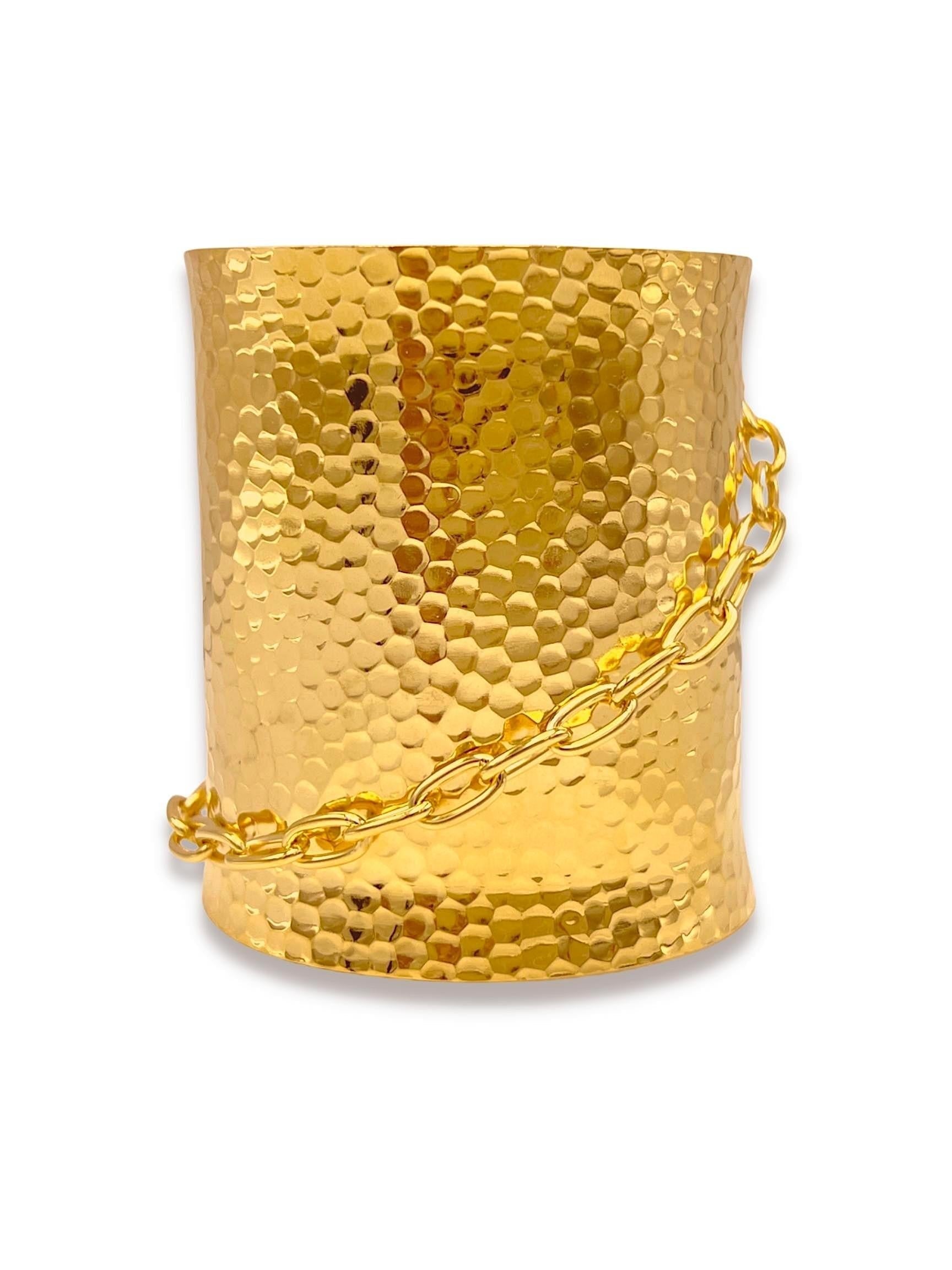 Gold Galilea Textured Cuff Bracelet