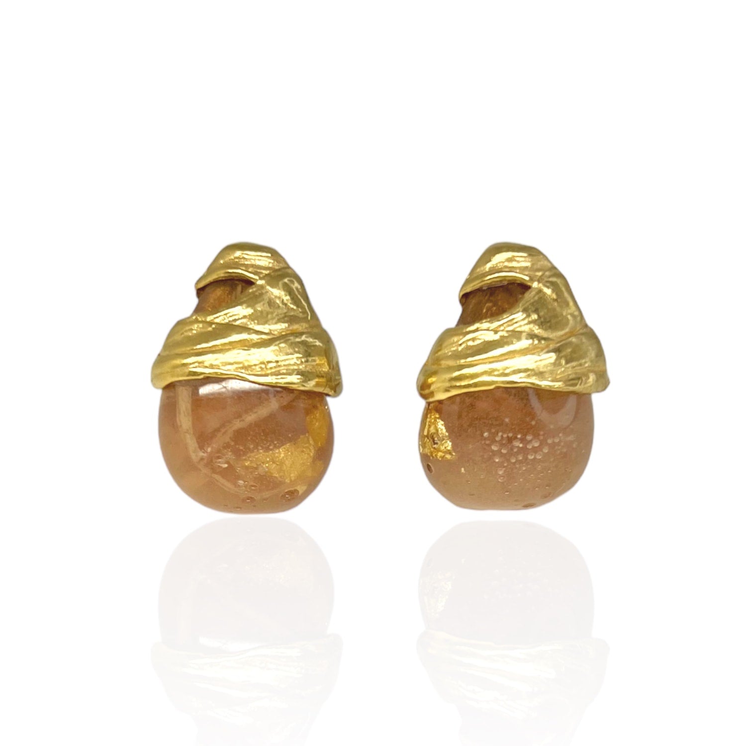 Galvani Gold Blush Bio-Gem Hoops