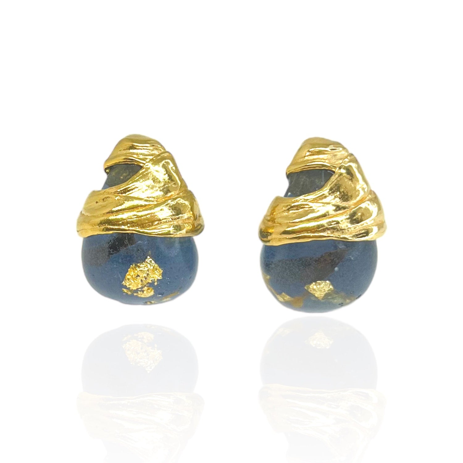 Galvani Gold Sapphire Bio-Gem Hoops