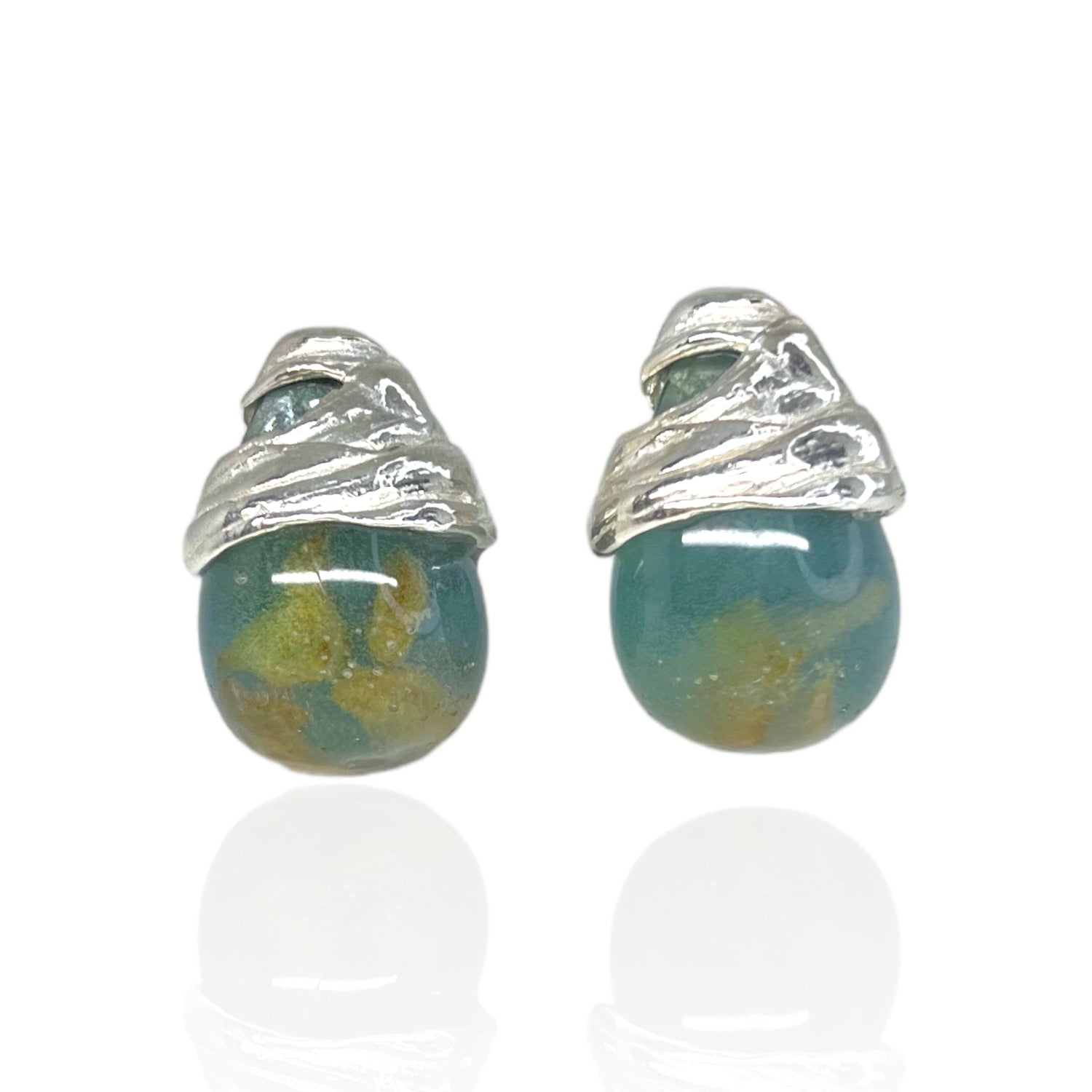 Galvani Silver Lagoon Bio-Gem Hoops