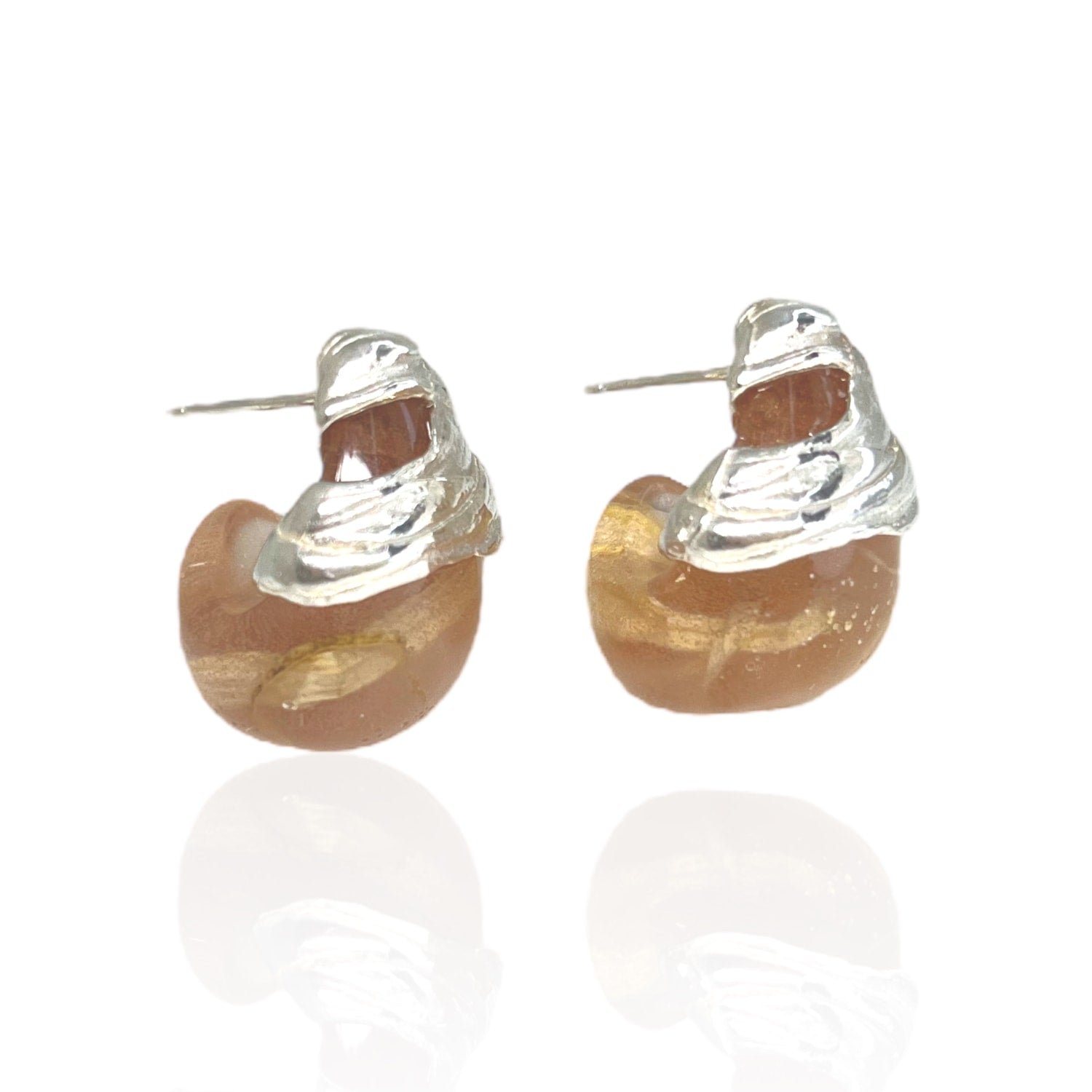 Galvani Silver Rose Bio-Gem Hoops