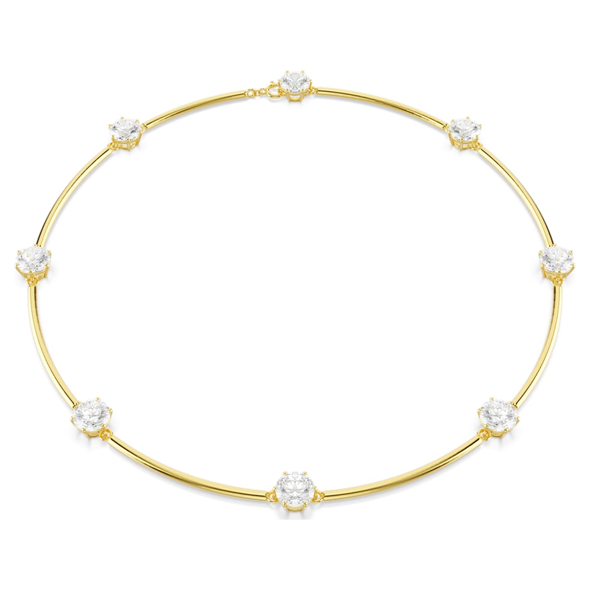CONSTELLA CHOKER ROUND CUT WHITE SHINY GOLD TONE PLATED