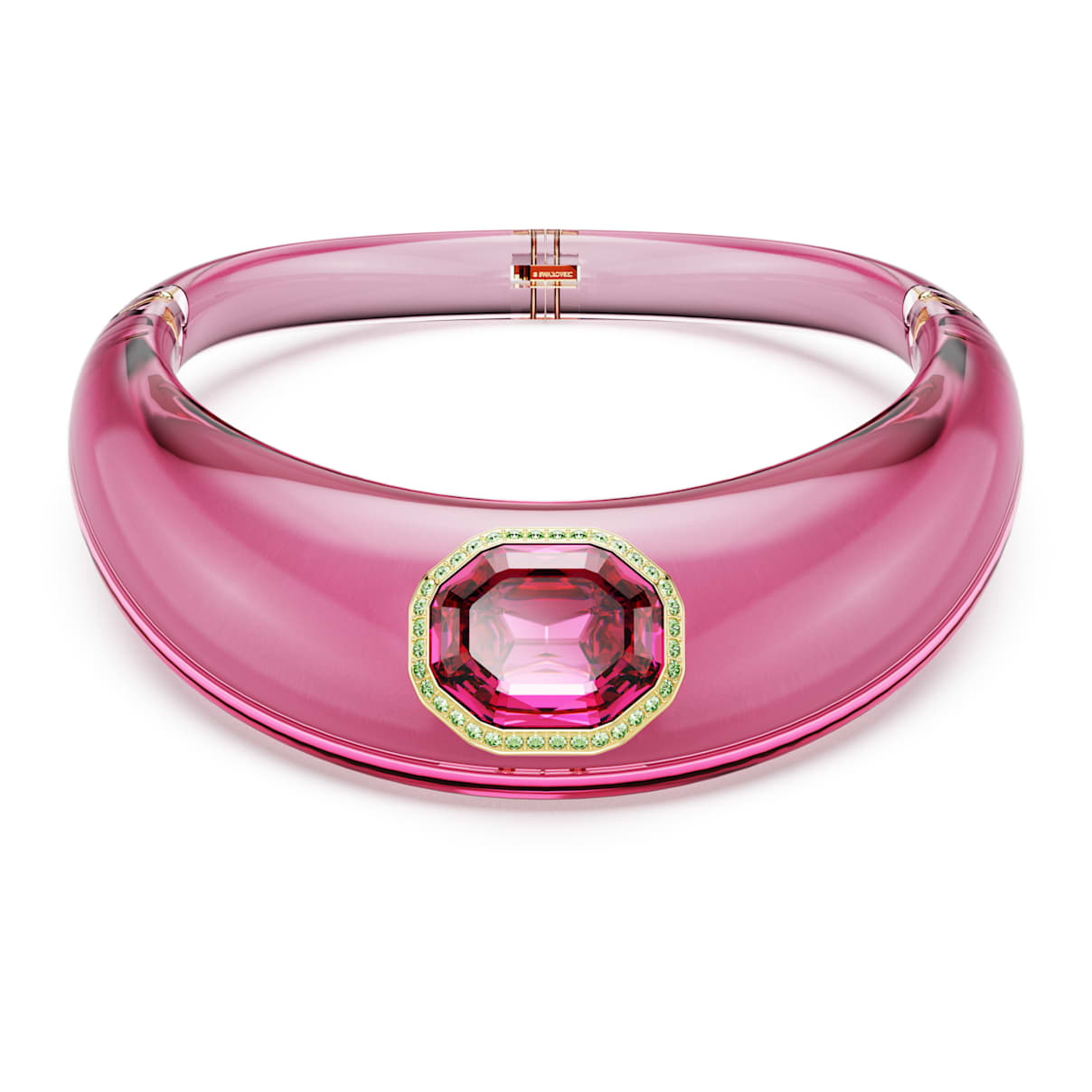 DULCIS CHOKER OCTAGON CUT PAVE PINK GOLD TONE PLATED