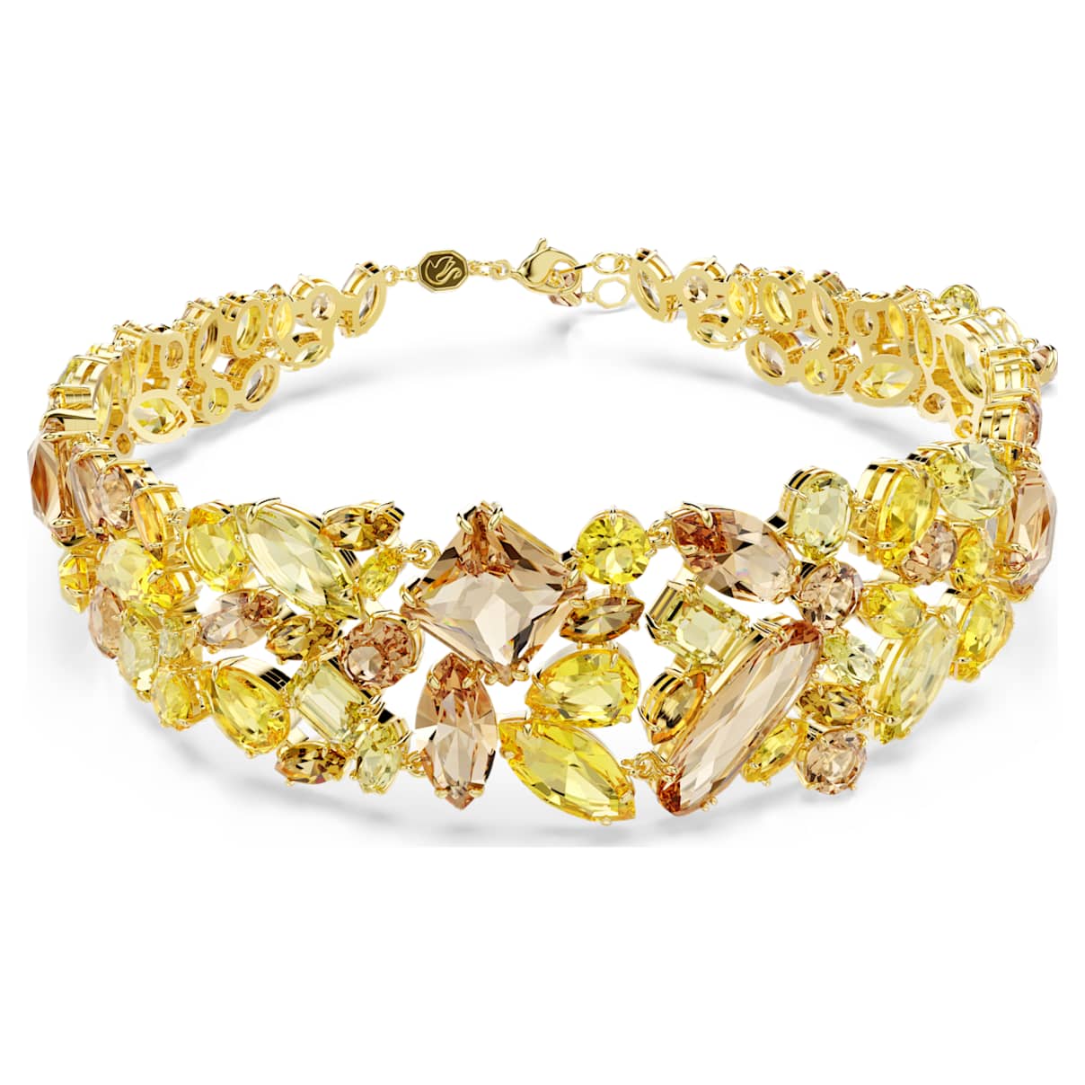 GEMA CHOKER MIXED CUTS YELLOW GOLD TONE PLATED