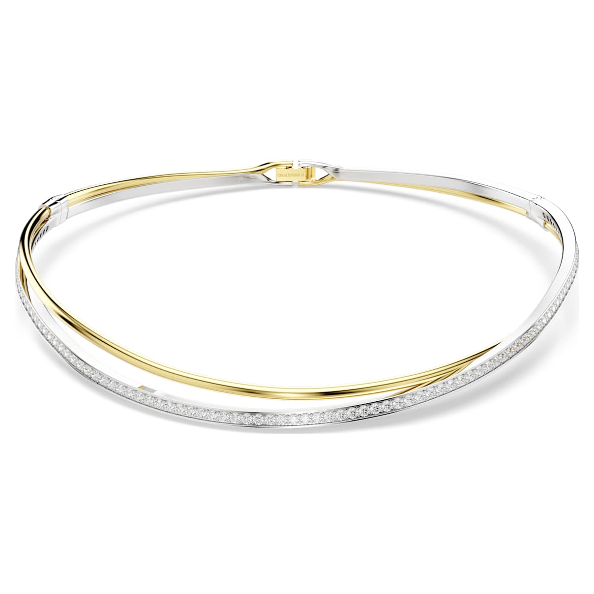 HYPERBOLA CHOKER ROUND CUT WHITE MIXED METAL FINISH
