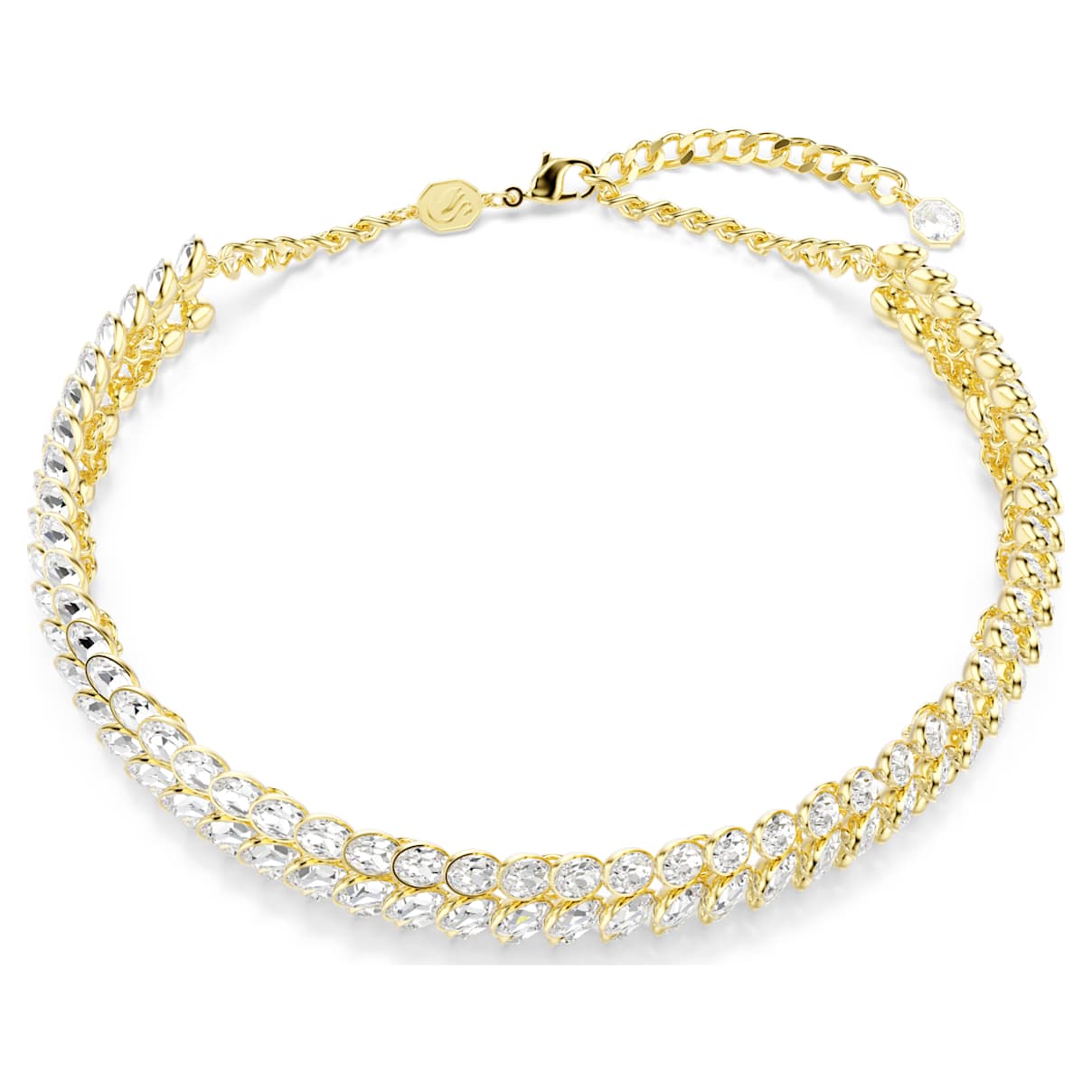 IDYLLIA CHOKER OVAL CUT WHITE GOLD TONE PLATED