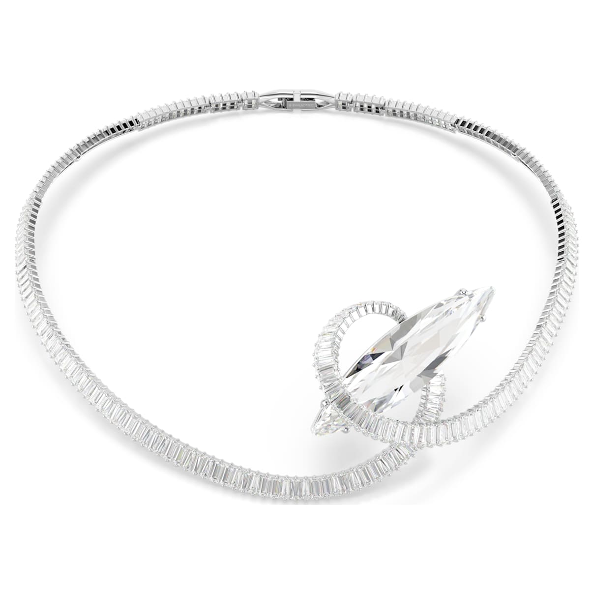 MATRIX CHOKER BAGUETTE CUT WHITE RHODIUM PLATED