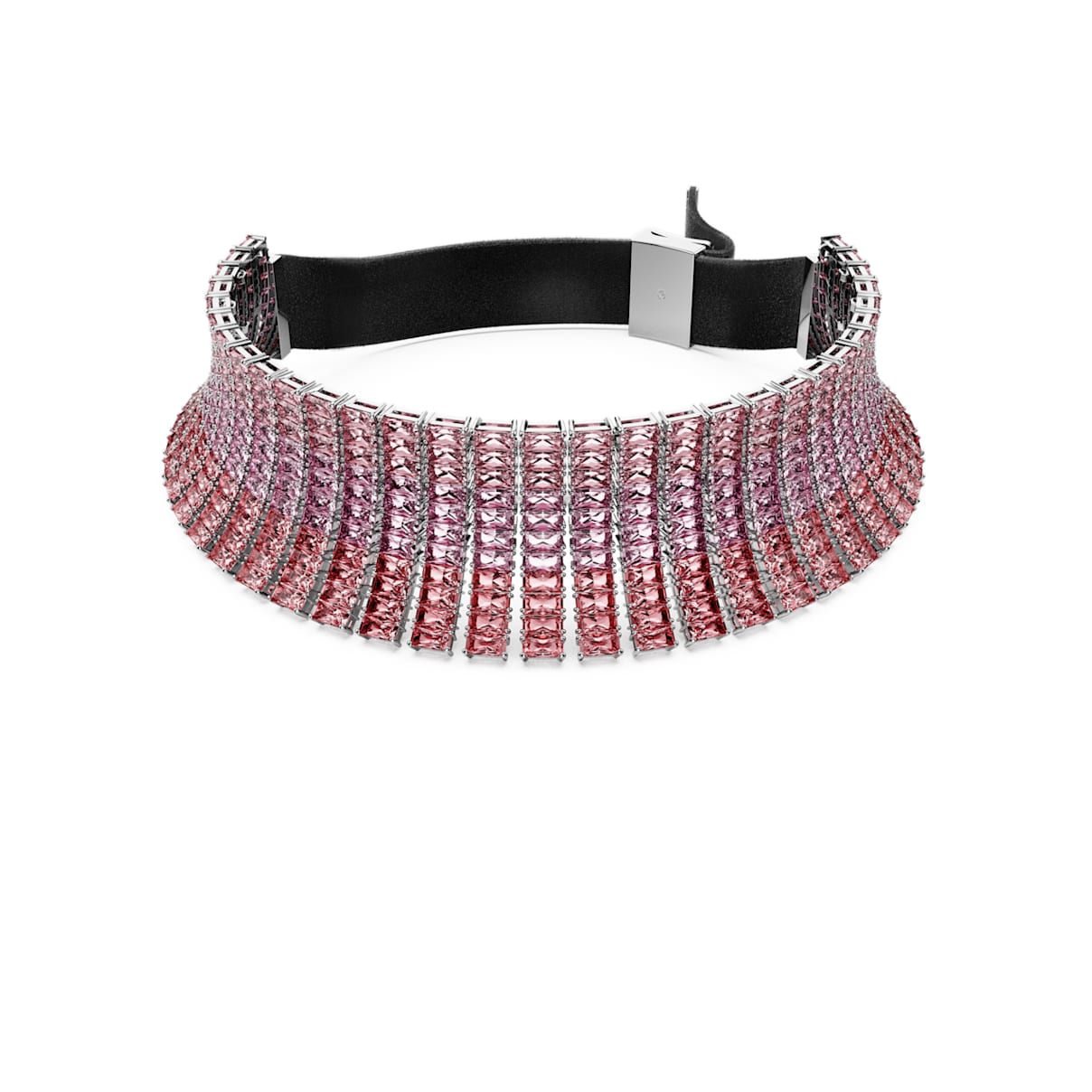 MATRIX CHOKER BAGUETTE CUT PINK RHODIUM PLATED