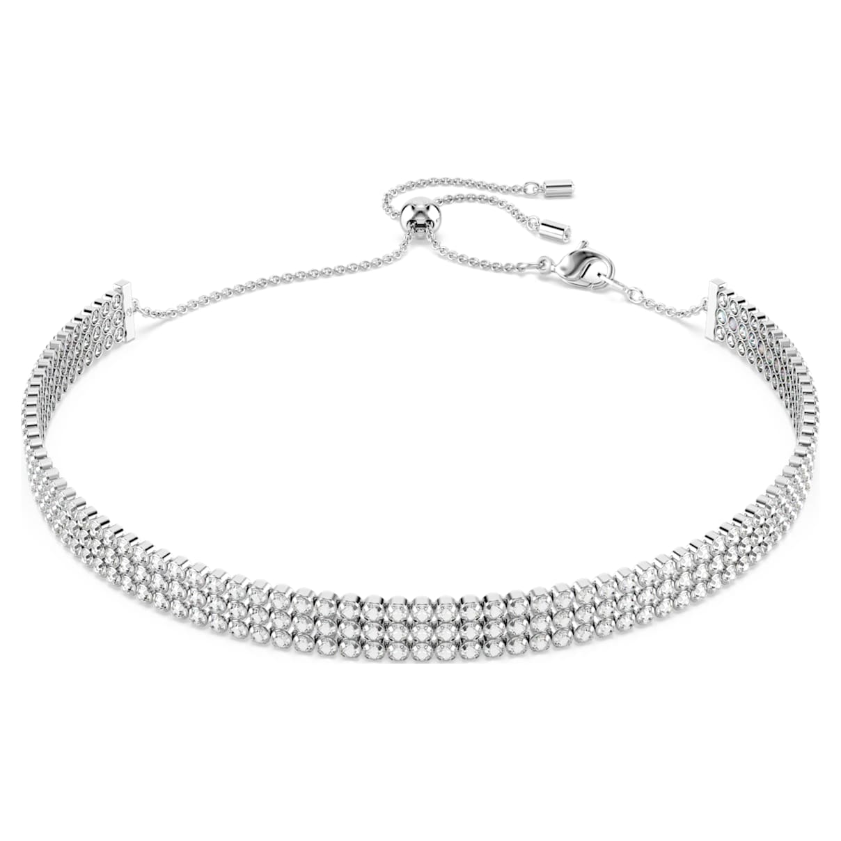 MATRIX CHOKER ROUND CUT WHITE RHODIUM PLATED