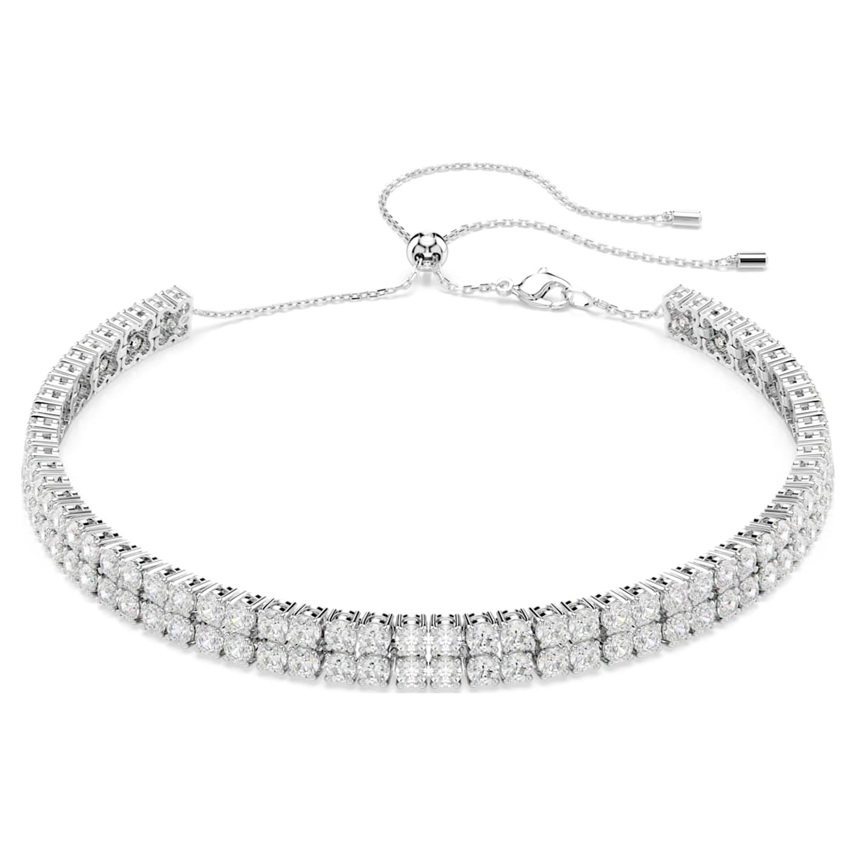 MATRIX CHOKER ROUND CUT WHITE RHODIUM PLATED