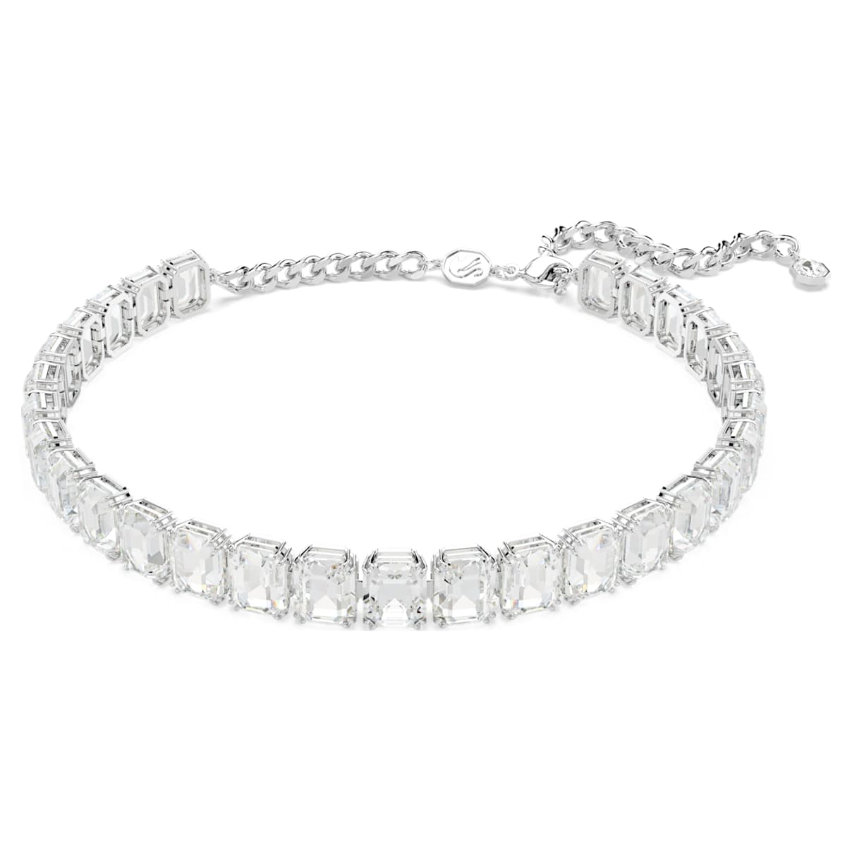 MILLENIA CHOKER OCTAGON CUT WHITE RHODIUM PLATED