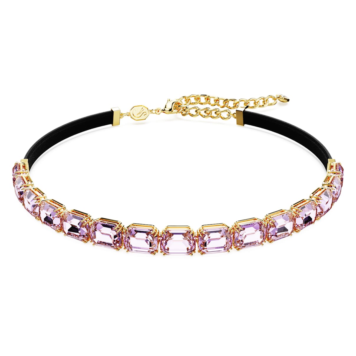 MILLENIA CHOKER OCTAGON CUT PURPLE GOLD TONE PLATED