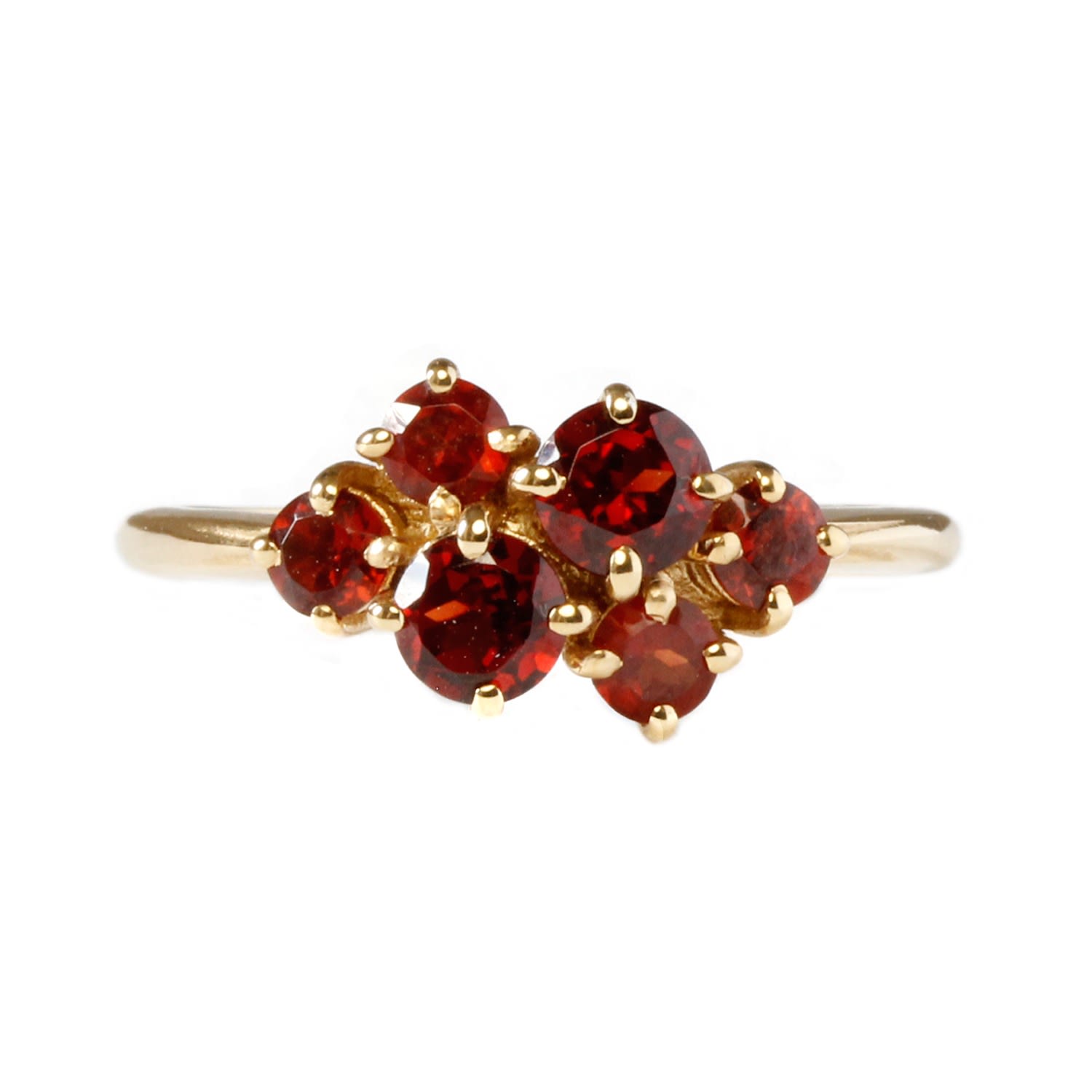 Garnet Cluster Ring - Gold