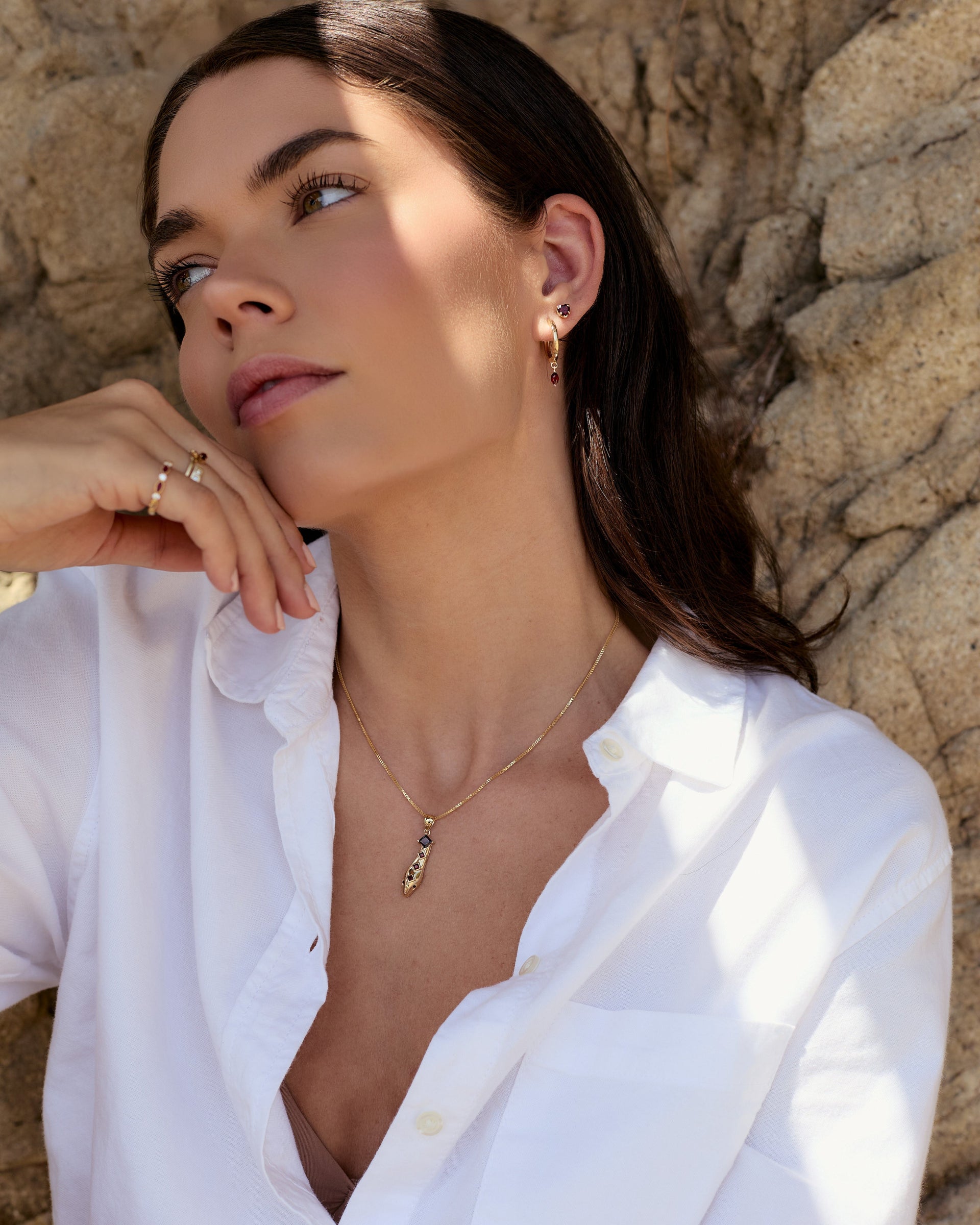 Garnet Marquise Huggies