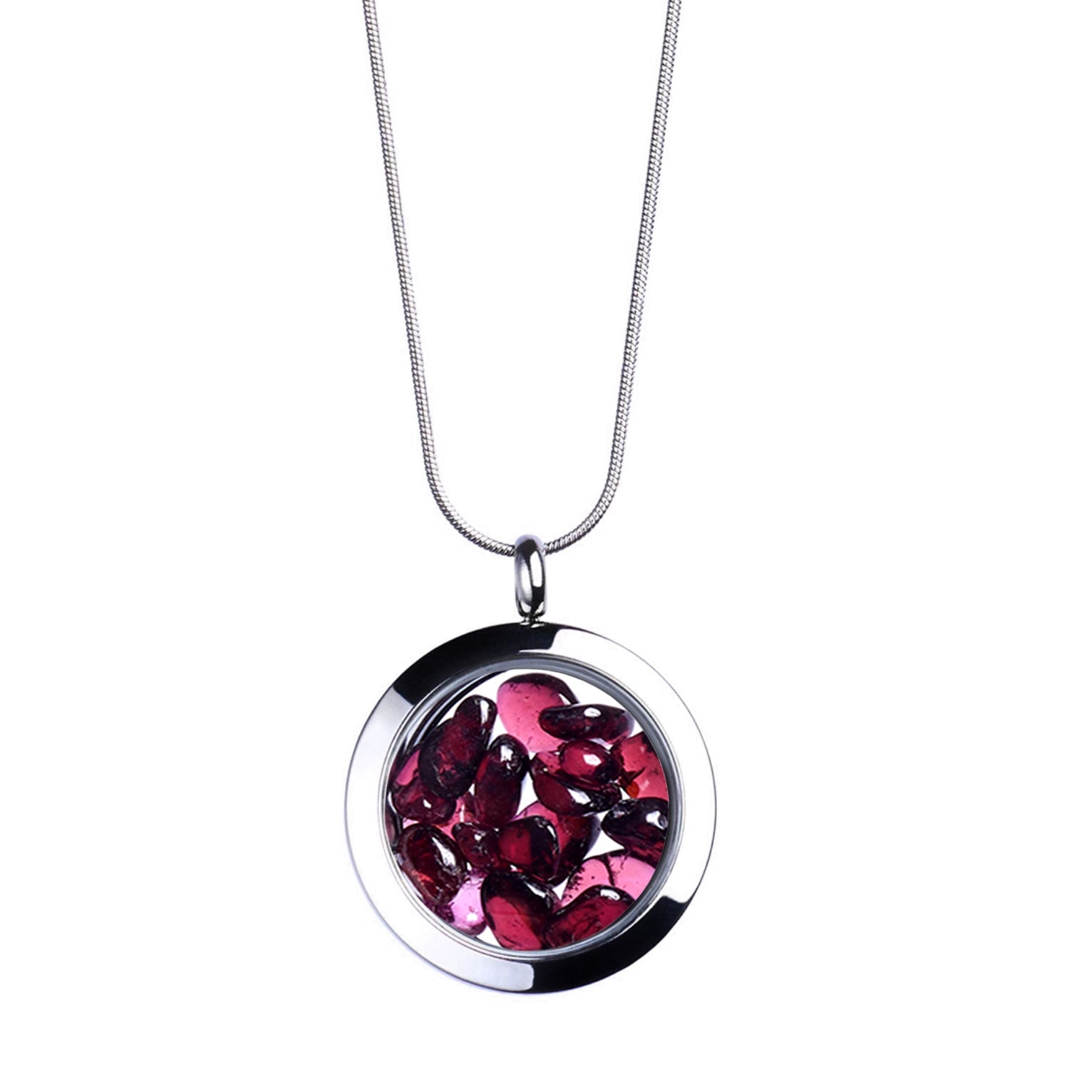 Garnet Pendant Necklace – Passion & Energy Birthstone Necklace - Crystal Necklace