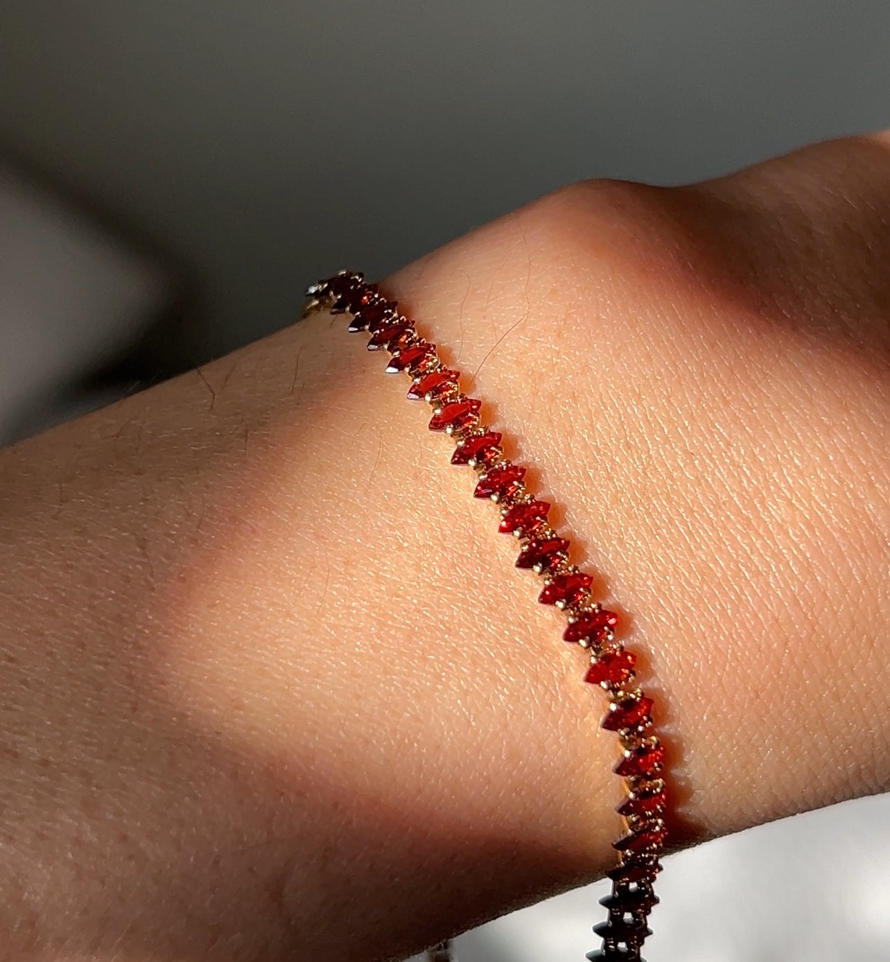 Garnet Petite Tennis Bracelet