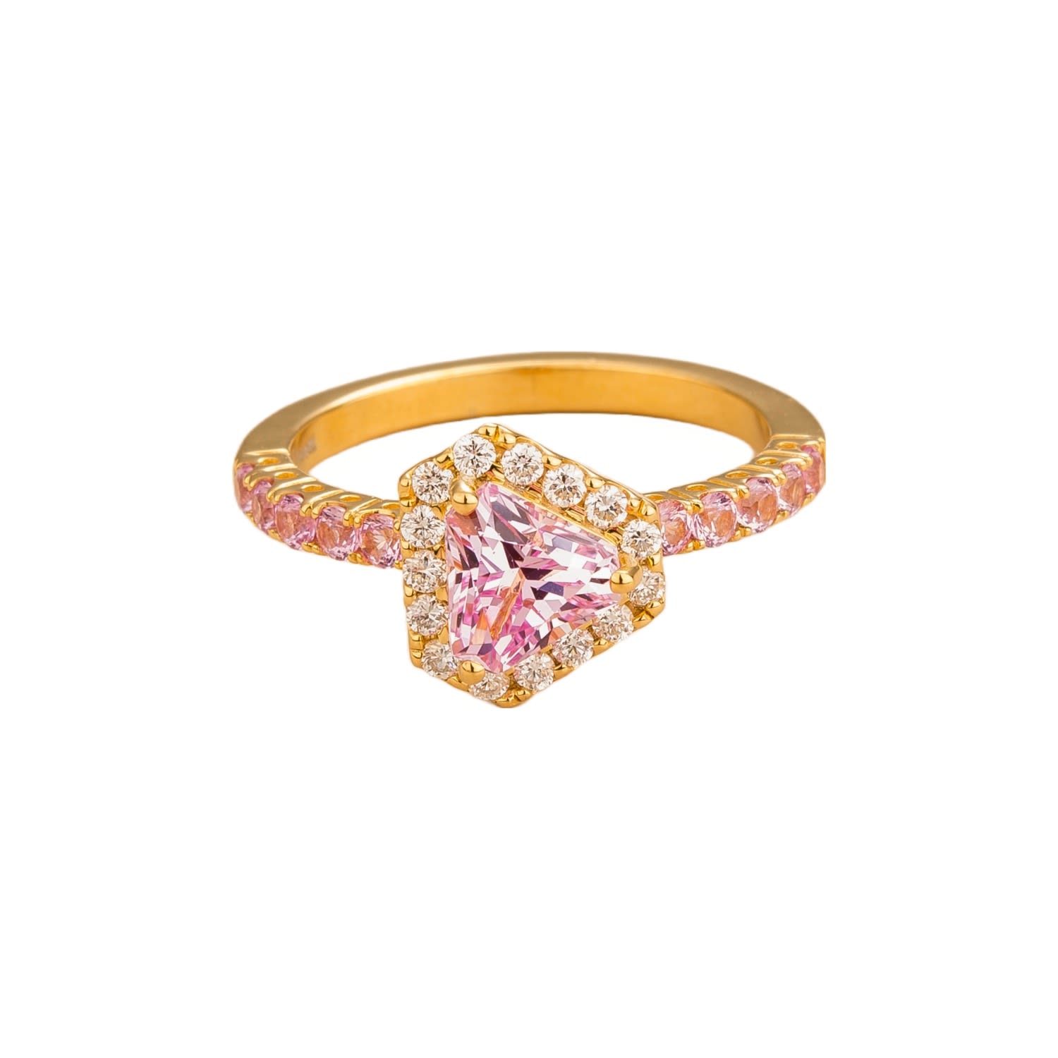 Diana Gold Ring Pink Sapphire & Diamonds