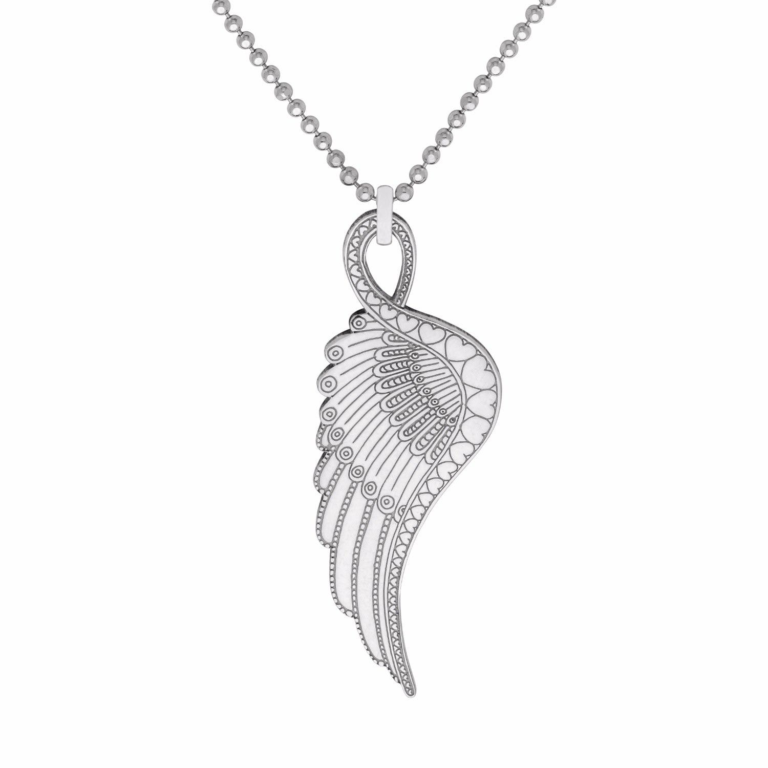 Silver Wing Pendant Necklace