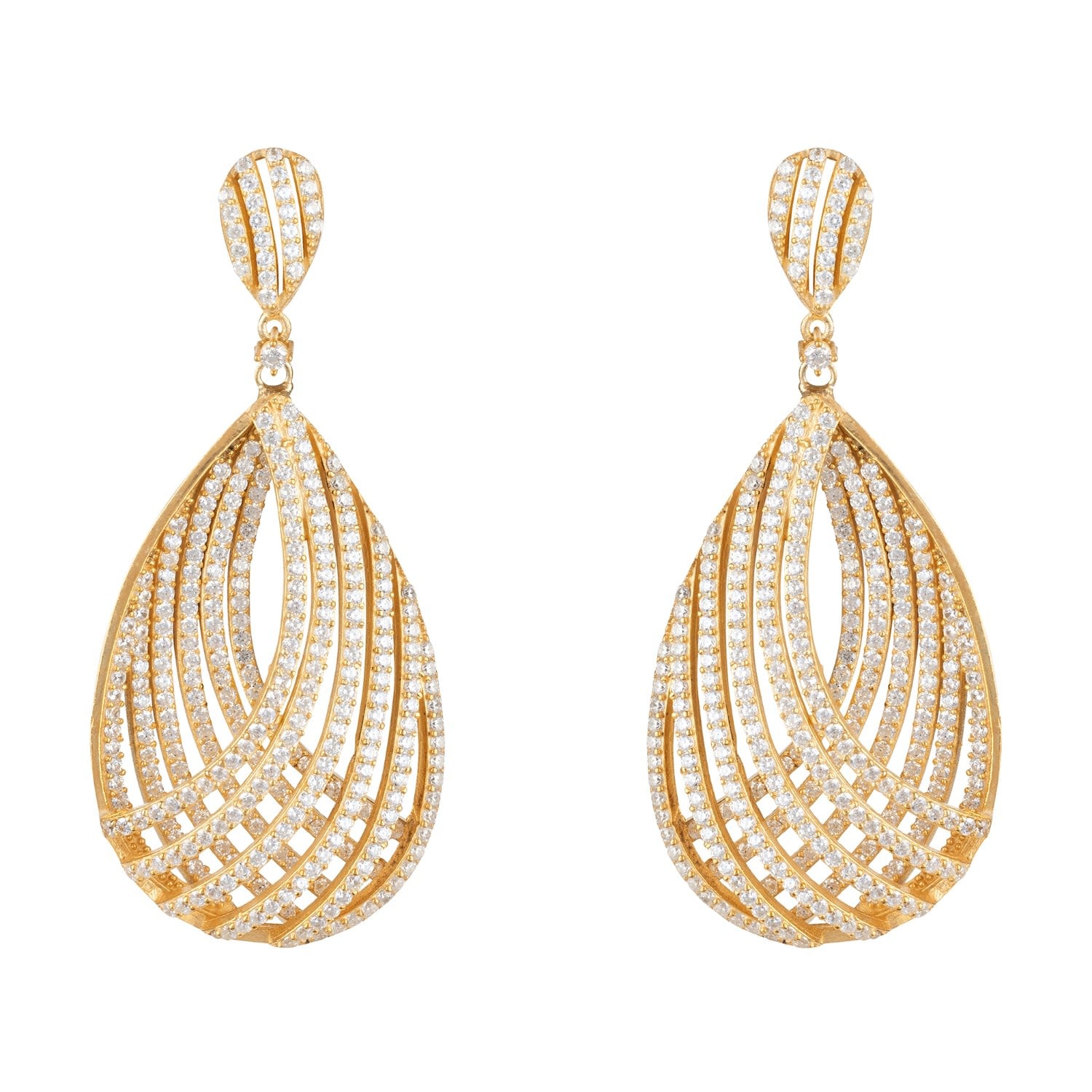 Vortex Teardrop Earring Gold
