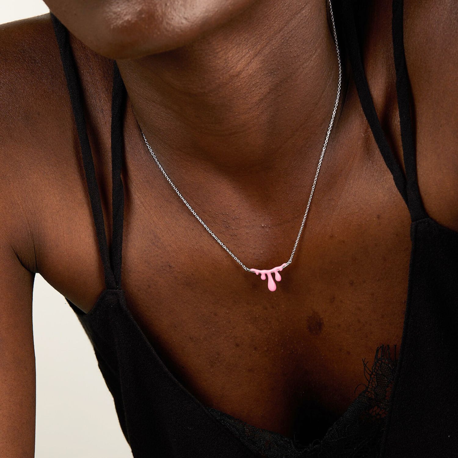 Gelato Raspberry Necklace - Silver