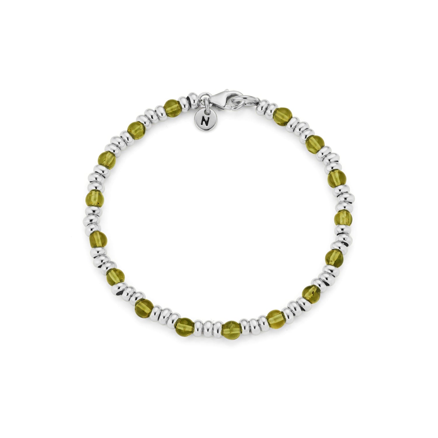 Gem Birthstone Bracelet August Peridot Sterling Silver
