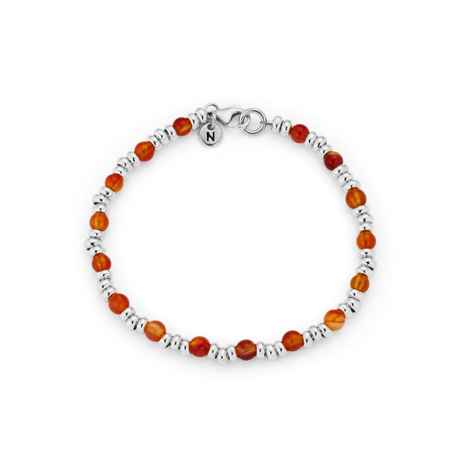 Gem Bracelet July Birthstone Carnelian Sterling Silver