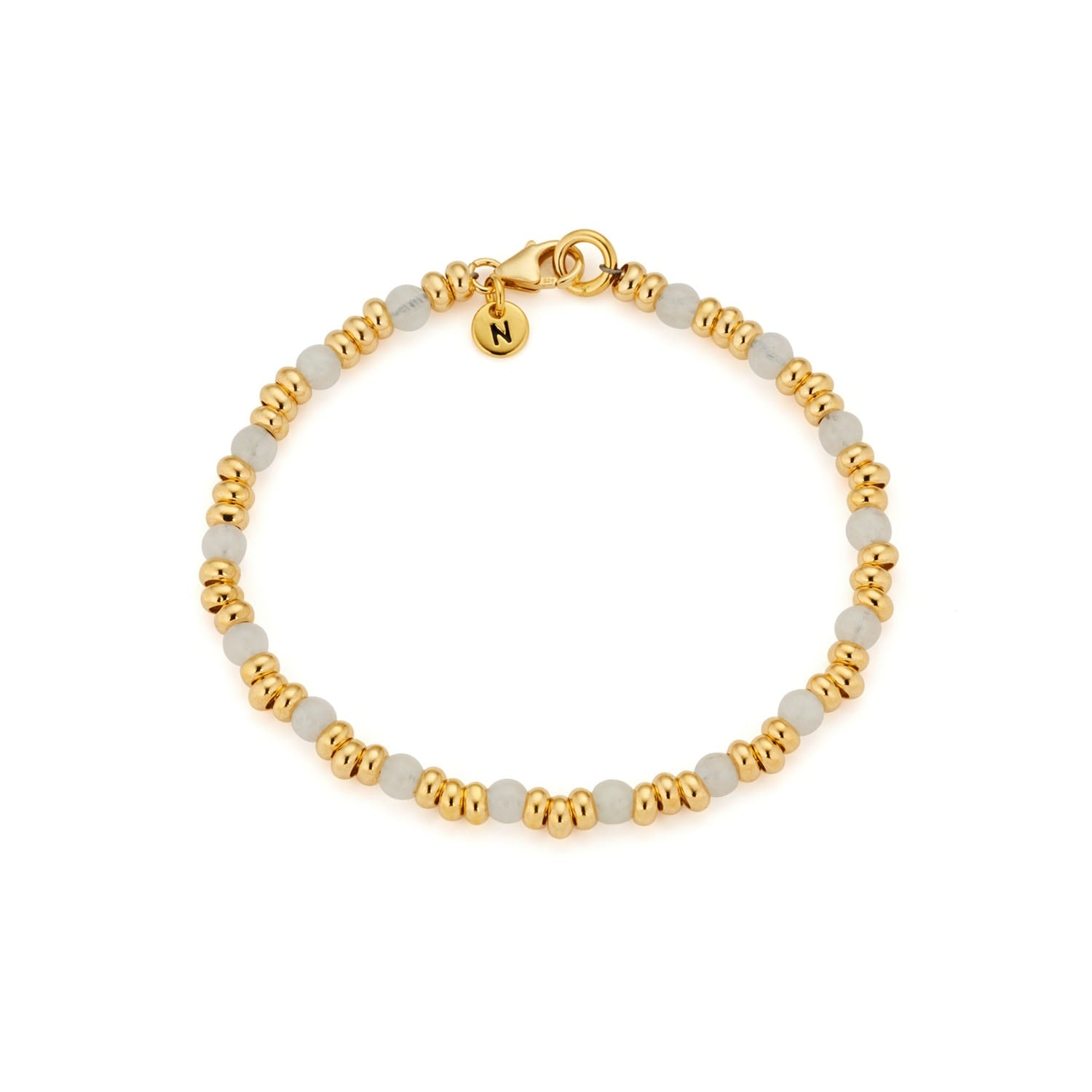 Gem Bracelet June Birthstone Moonstone Gold Plated Sterling Silver