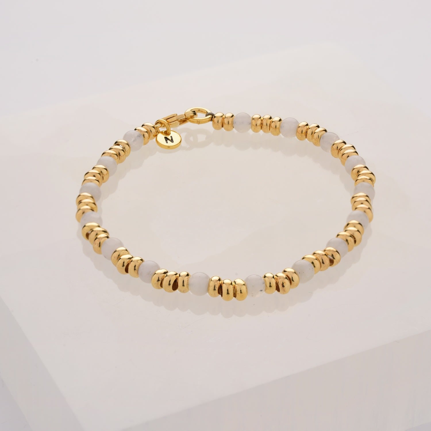 Gem Bracelet June Birthstone Moonstone Gold Plated Sterling Silver