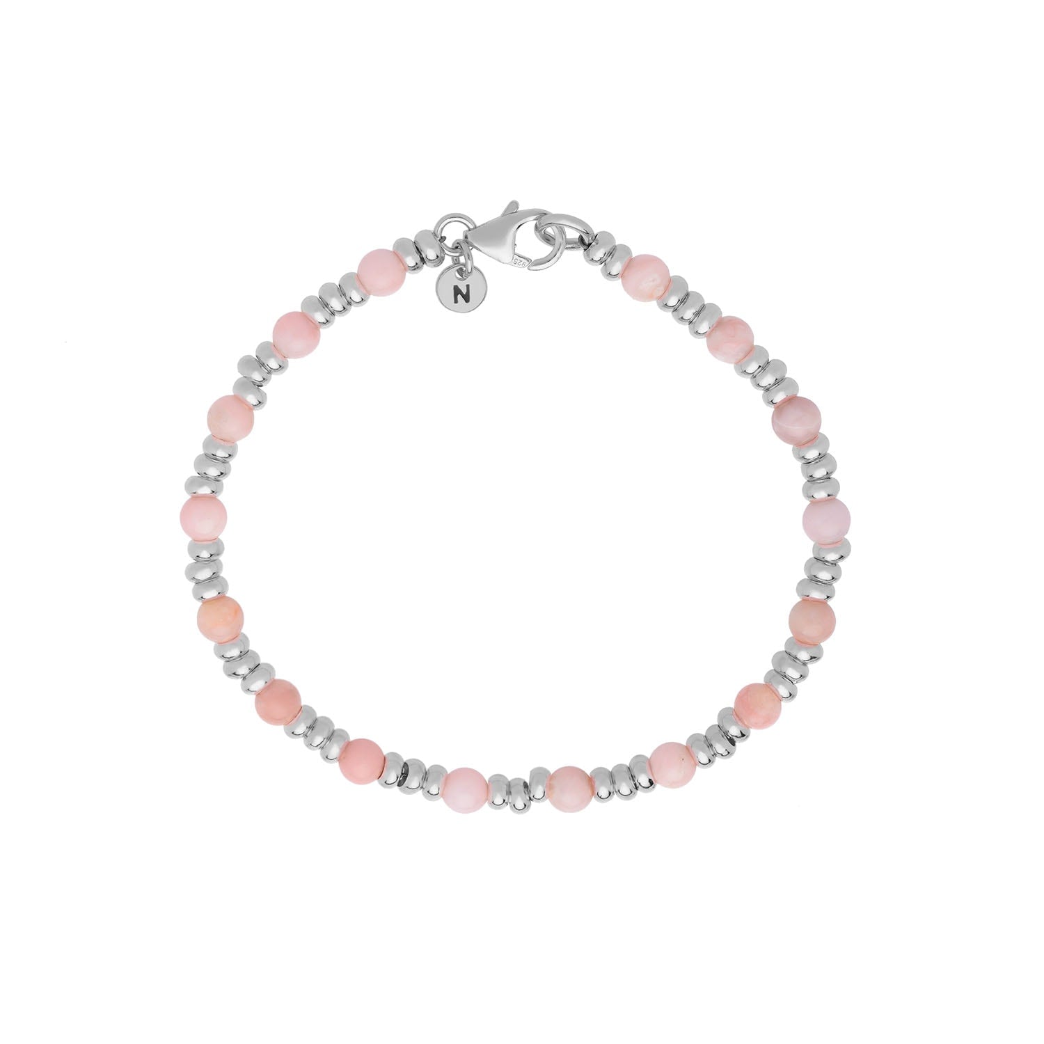 Gem Bracelet October Birthstone Pink Opal Sterling Silver