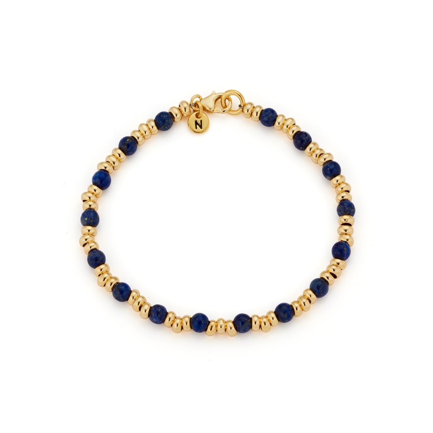 Gem Bracelet September Birthstone Lapis Gold Plated Sterling Silver
