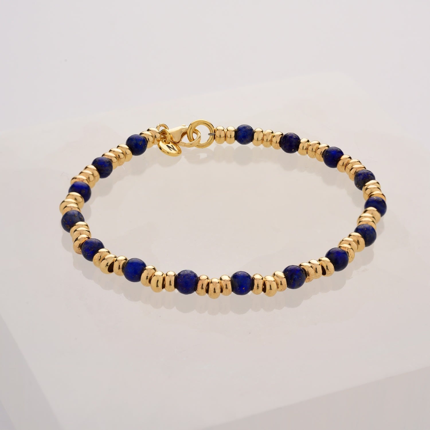 Gem Bracelet September Birthstone Lapis Gold Plated Sterling Silver