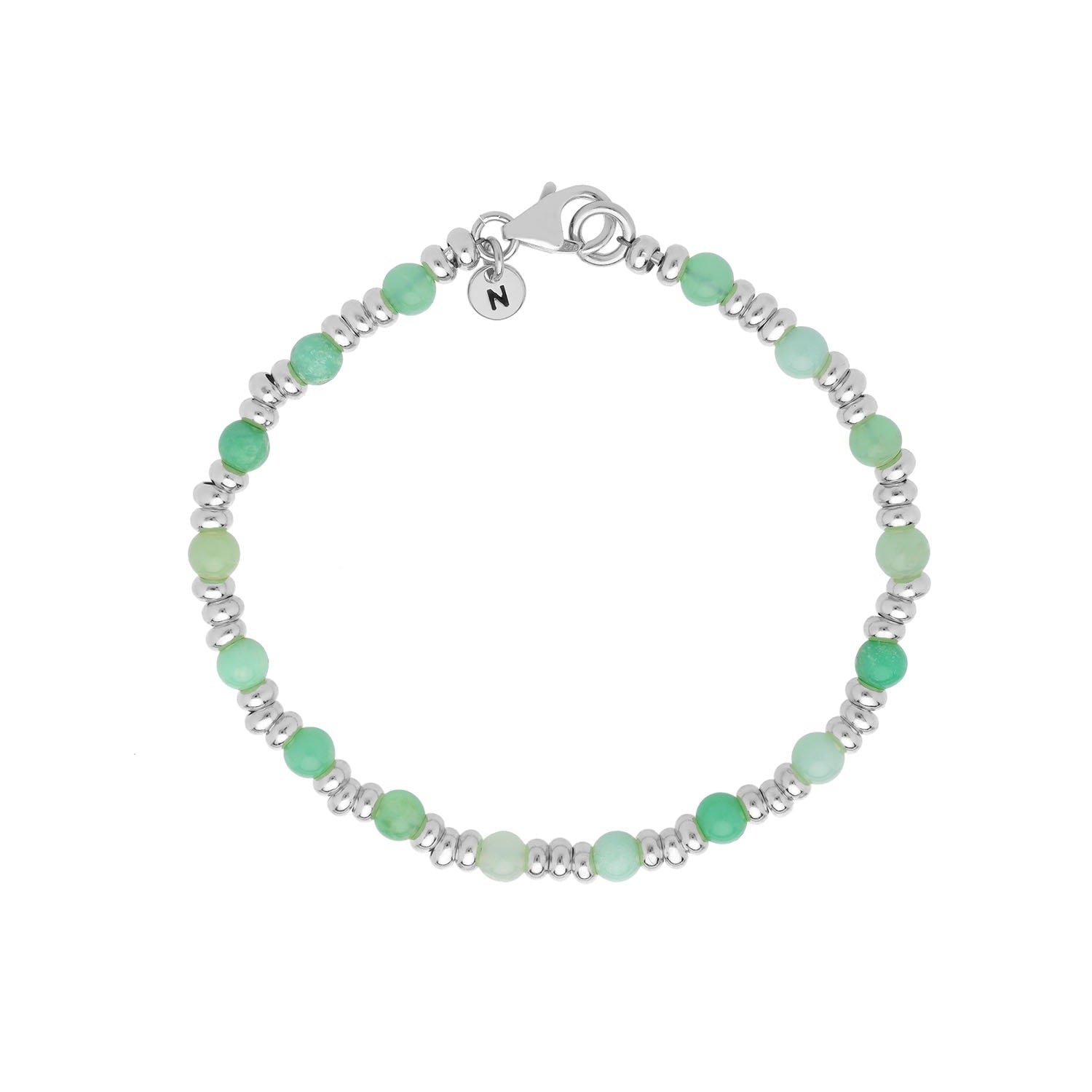 Gem Chrysoprase Bracelet Birthstone May Sterling Silver