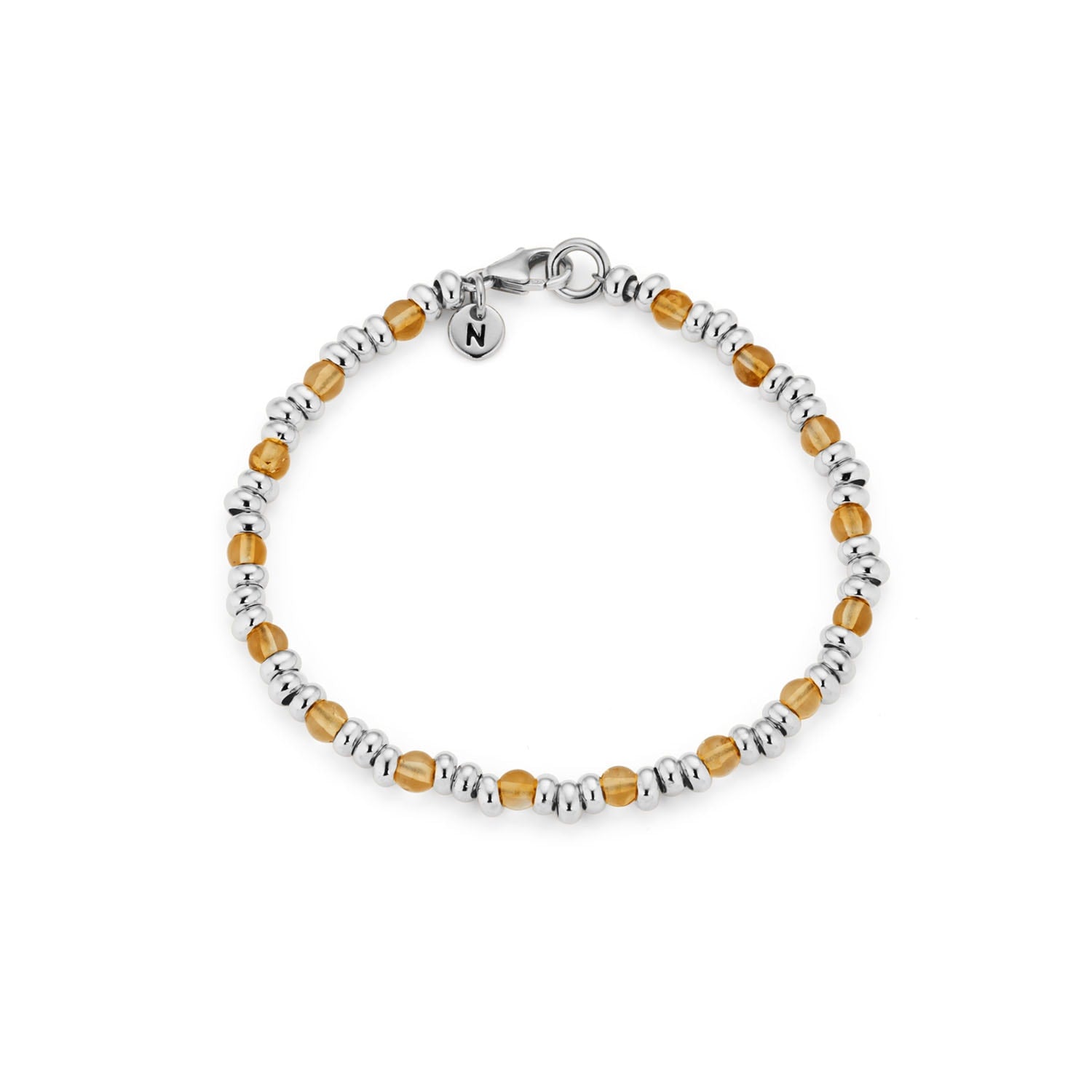 Gem Citrine Bracelet November Birthstone Sterling Silver