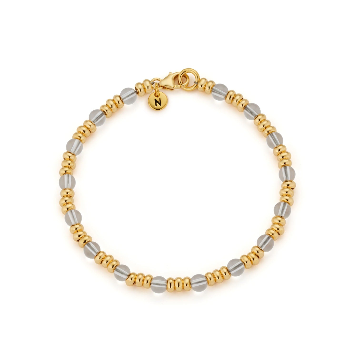 Gem Crystal Bracelet Birthstone April Gold Plated Sterling Silver