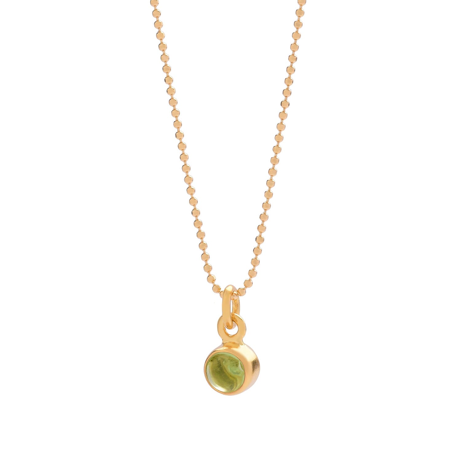 Gem Dot Birthstone Necklace August Peridot Gold Plated Sterling Silver