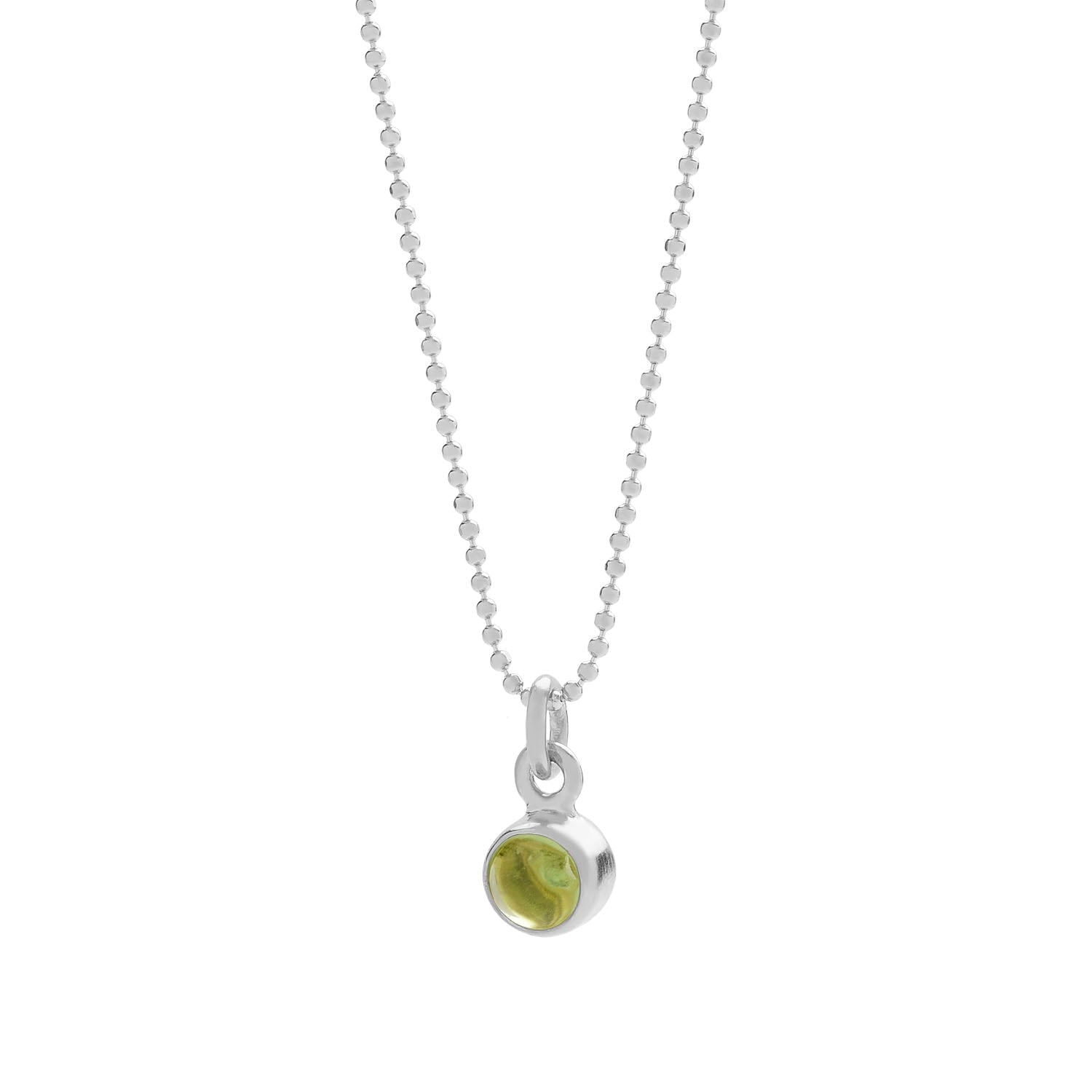 Gem Dot Birthstone Necklace August Peridot Sterling Silver