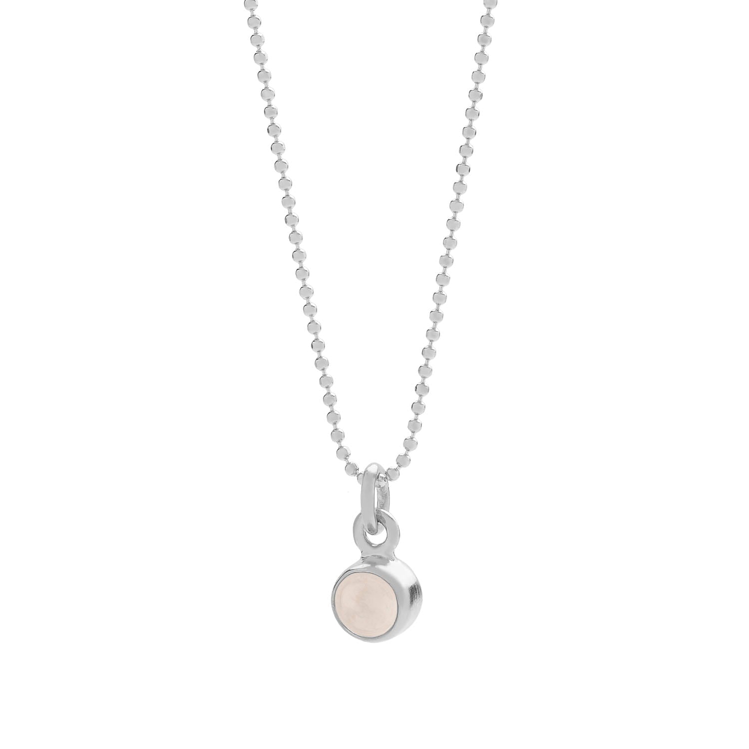 Gem Dot Birthstone Necklace Crystal April Sterling Silver