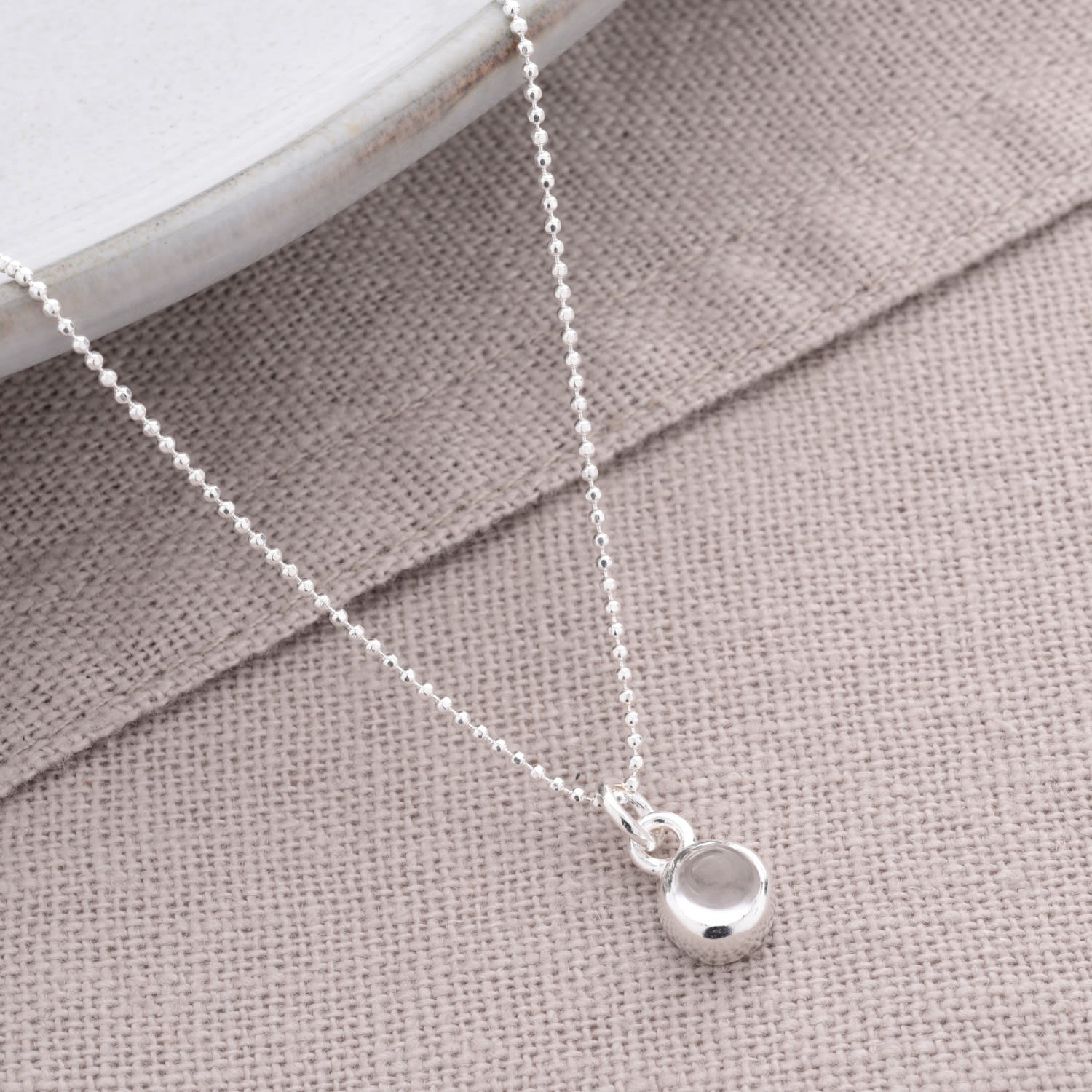 Gem Dot Birthstone Necklace Crystal April Sterling Silver